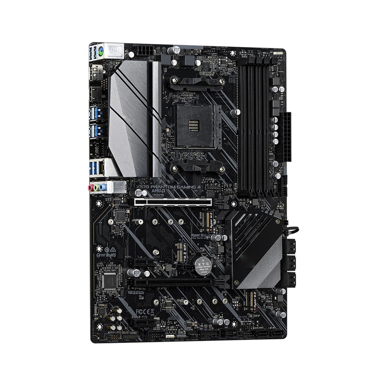 Carte Mere Carte mère Fit for ASRock X570 Phantom Gaming 4 Compatible avec processeurs Ryzen 5 5600 et 5600G R7 5700x3D 5800x3D DDR4 3200 MHz, boîte d'origine