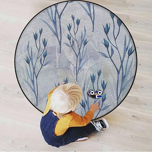 Miniatura 10 de Colibríes - Tapete redondo antideslizante de microfibra suave de poliéster, alfombra de felpa absorbente de agua para tocador de baño, bañeraducha,