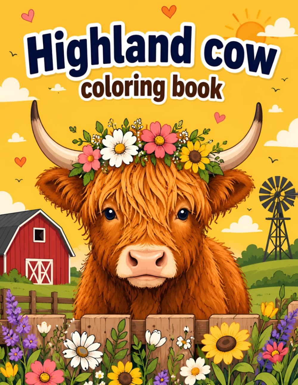 Highland Cow Coloring Book: Cute Highland Cows, Cozy Farm Scenes, And Relaxing Countryside Adventures For Stress Relief