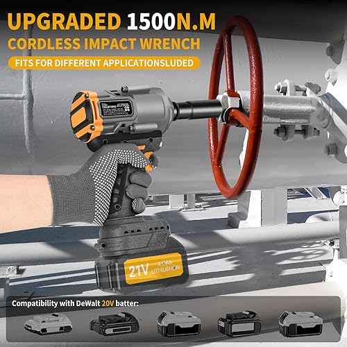 Miniatura 3 de Llave de impacto inalámbrica adecuada para batería DeWalt de 20 V, (sin batería) 12 pulgada 1300N. m Llave de impacto sin escobillas de alto par, 6