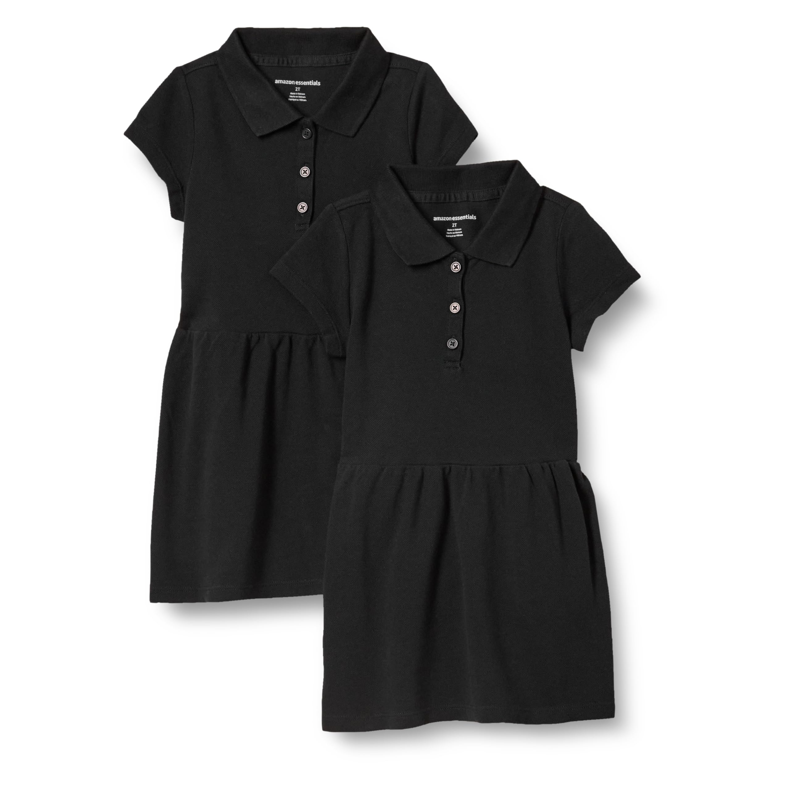 Amazon Essentials Vestido Polo de piqué de Manga Corta Niña, Paquetes Múltiples