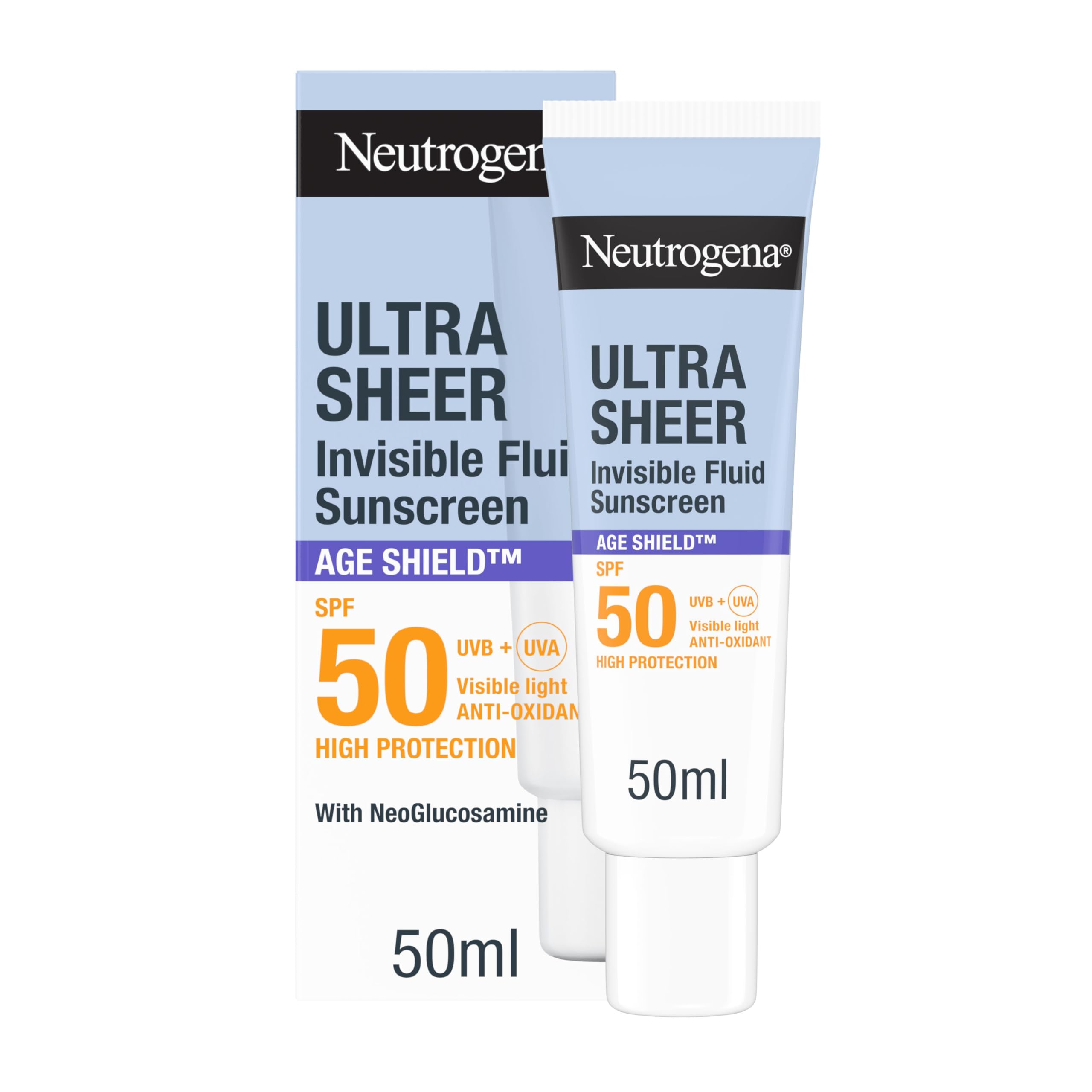Neutrogena Ultra Sheer Invisible Fluid Sunscreen Age Shield Spf50 50Ml
