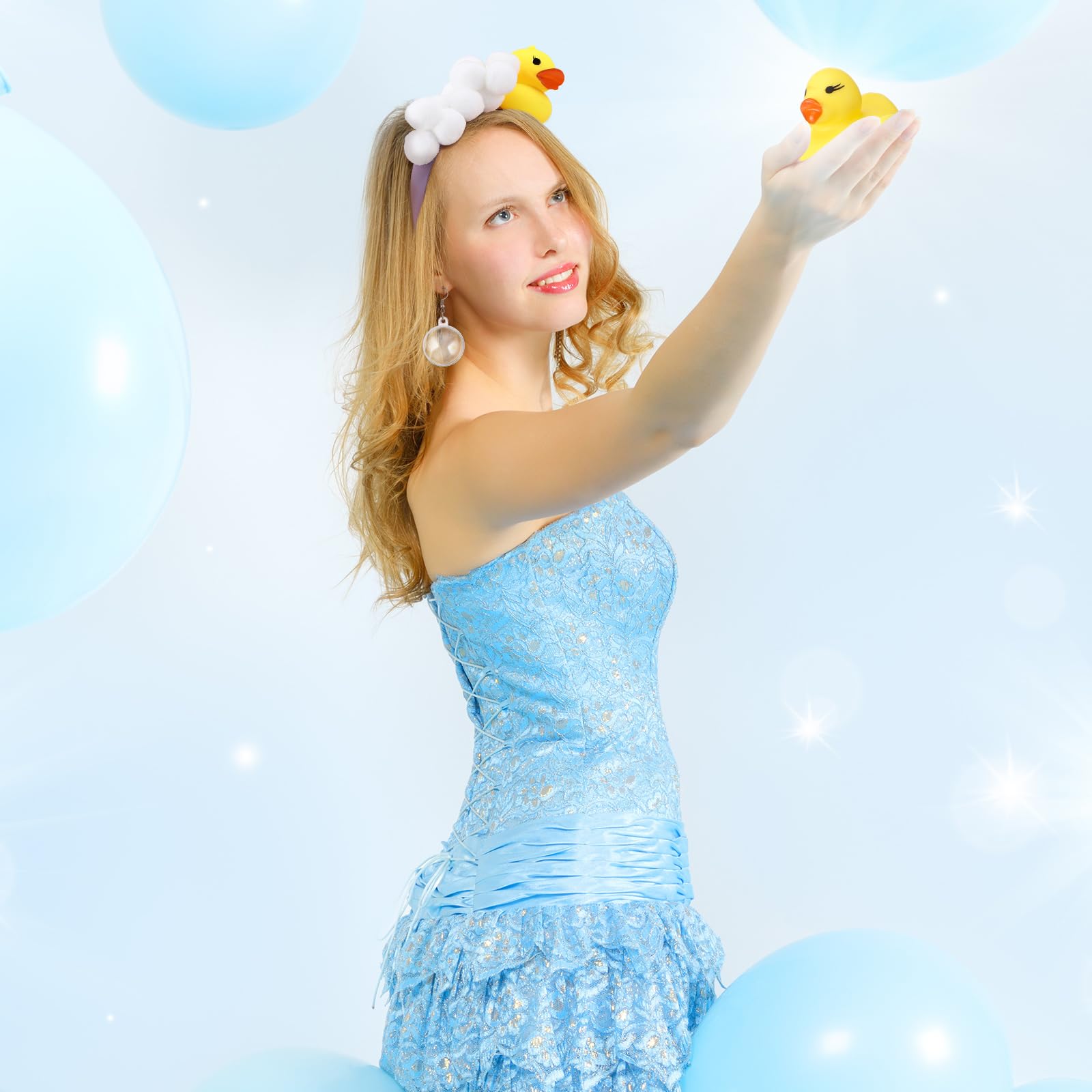 Jenaai Set of 3 Duck and Soap Bubble Headband Bubble Earring 