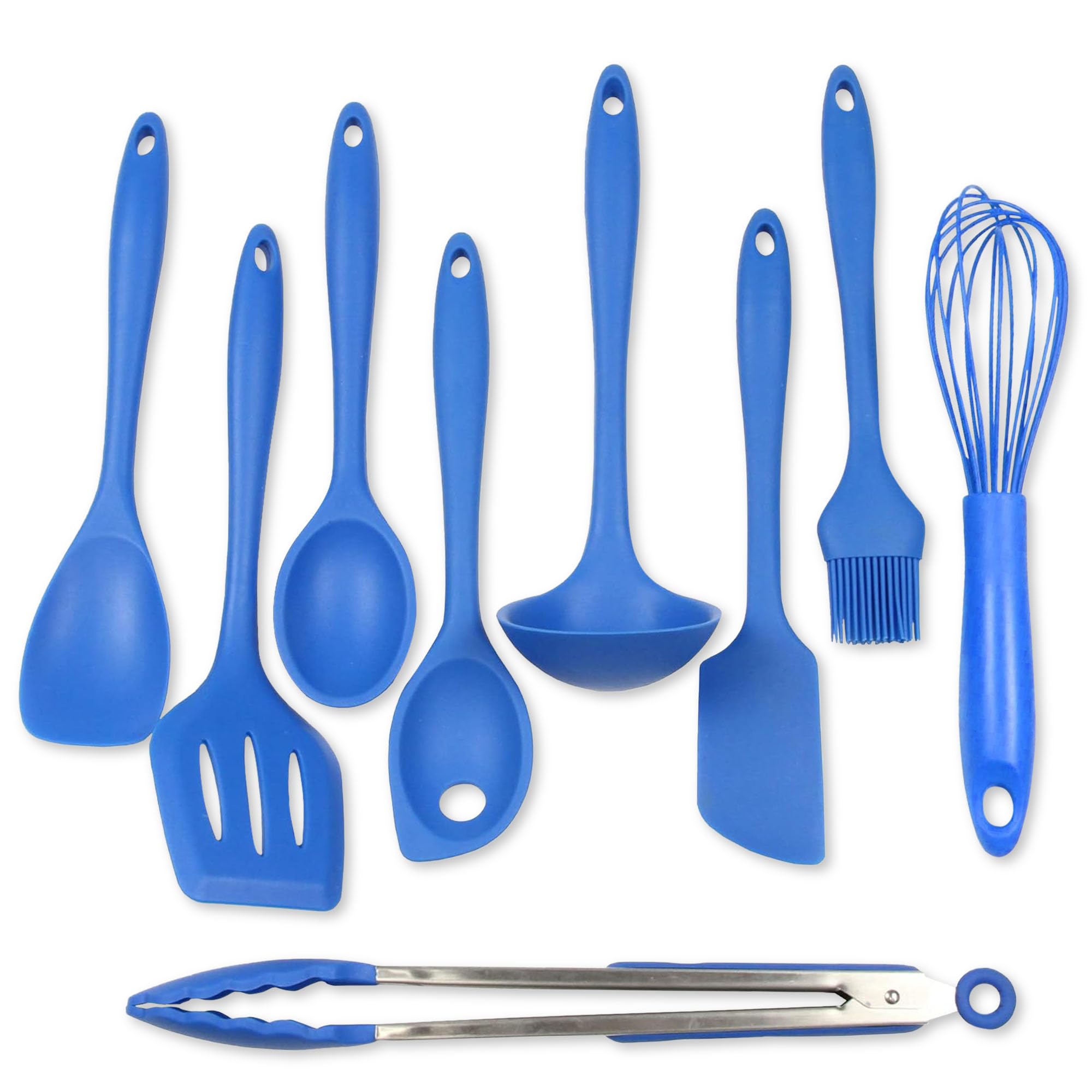 Chef Craft Premium Silicone Kitchen Tool and Utensil, 9 Piece Set, Blue