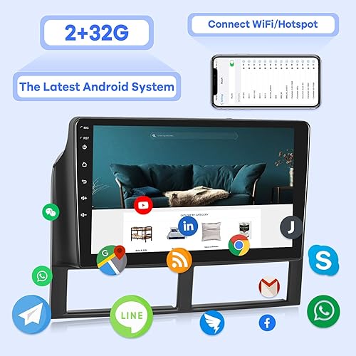 Miniatura 3 de [2G+32G] Radio de coche para Jeep Grand Cherokee 1999 2000 2001 2002 2003 2004, pantalla táctil Android de 9 pulgadas, estéreo de coche,