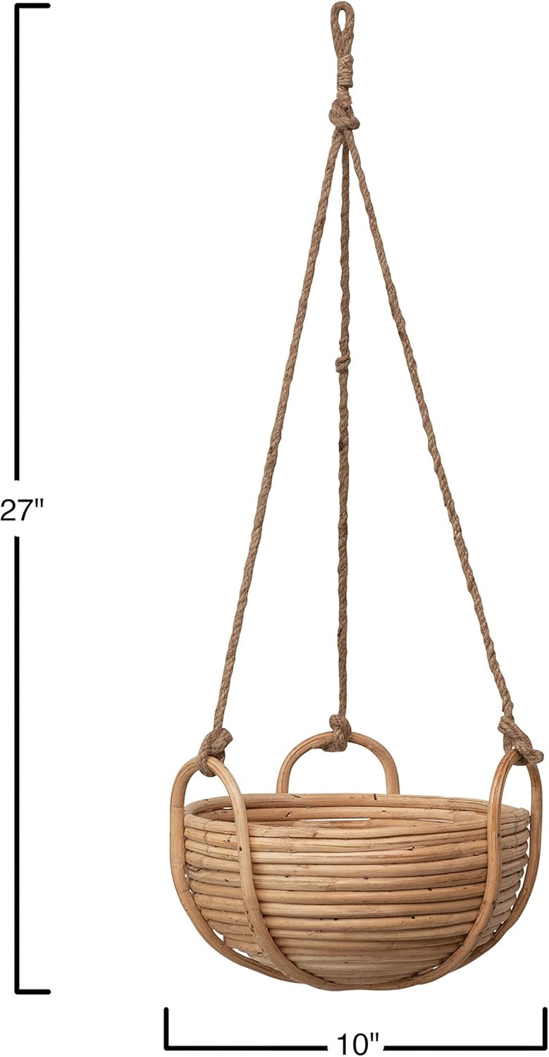 Bloomingville Natural Rattan Hanging Planter Baskets : Patio, Lawn & Garden