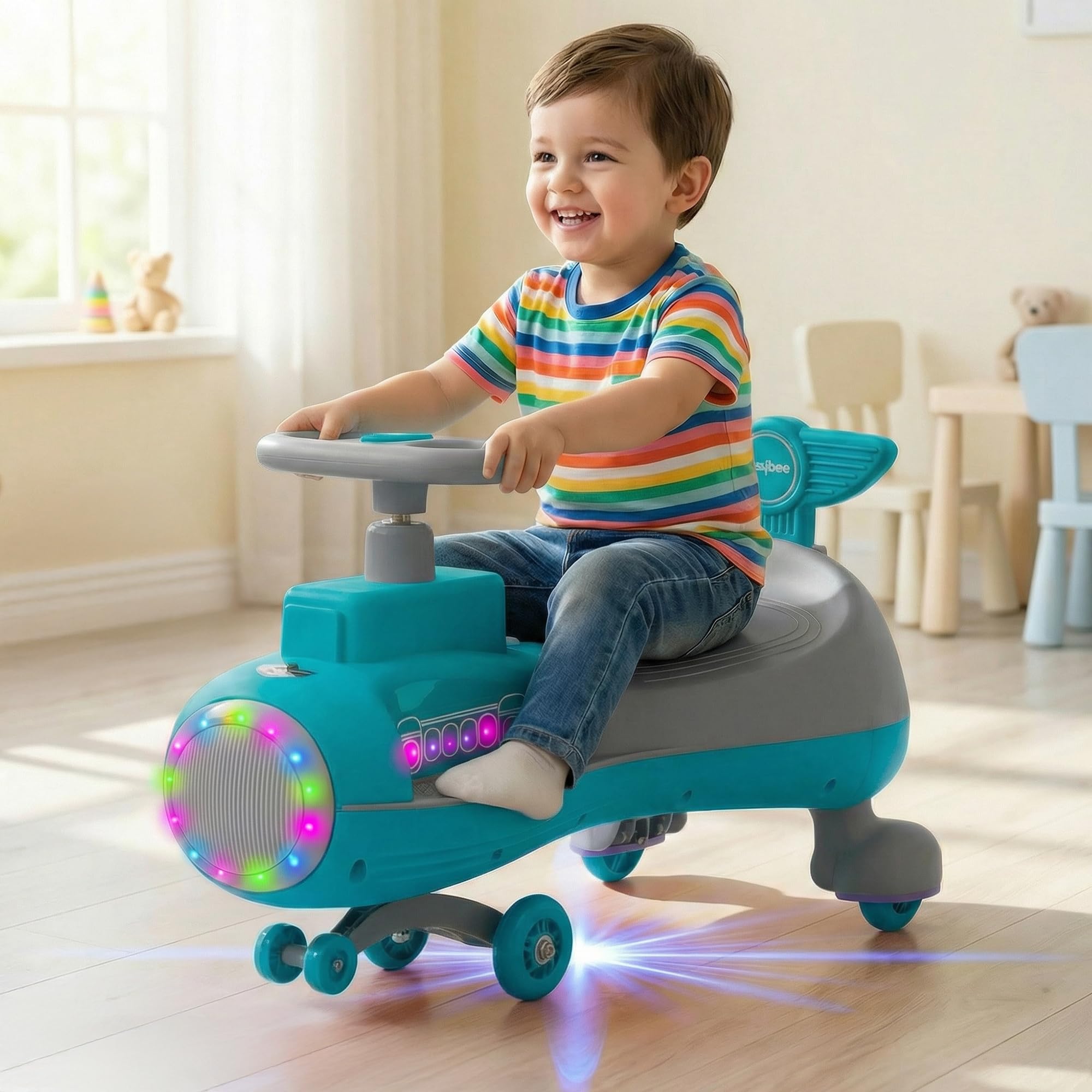 Baybee Zygo Swing Car - Kids Ride On with Lights & Music -9 Baybee Zygo Swing Car - Kids Ride On with Lights & Music -9