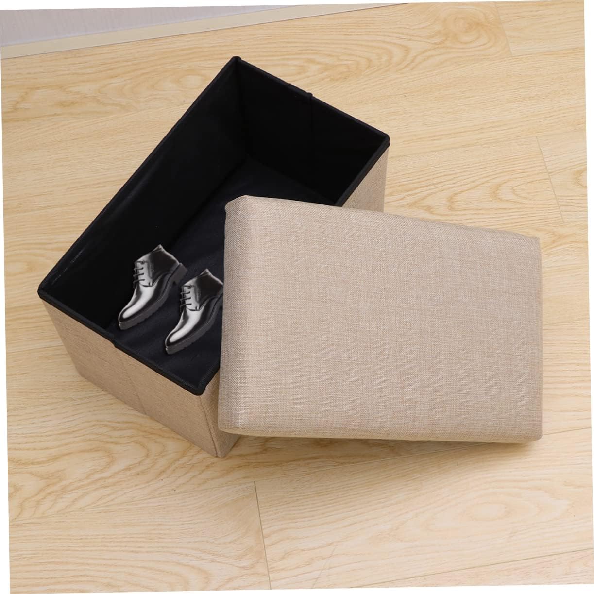 Sturdy Box Storage for Bedroom Living Room Toy Book Storage Folding Bench Foot Rest