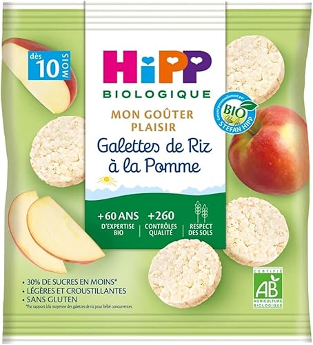 HiPP Mon Goûter Plaisir Galettes de Riz à la Pomme dès 10 Mois Bio 30 g