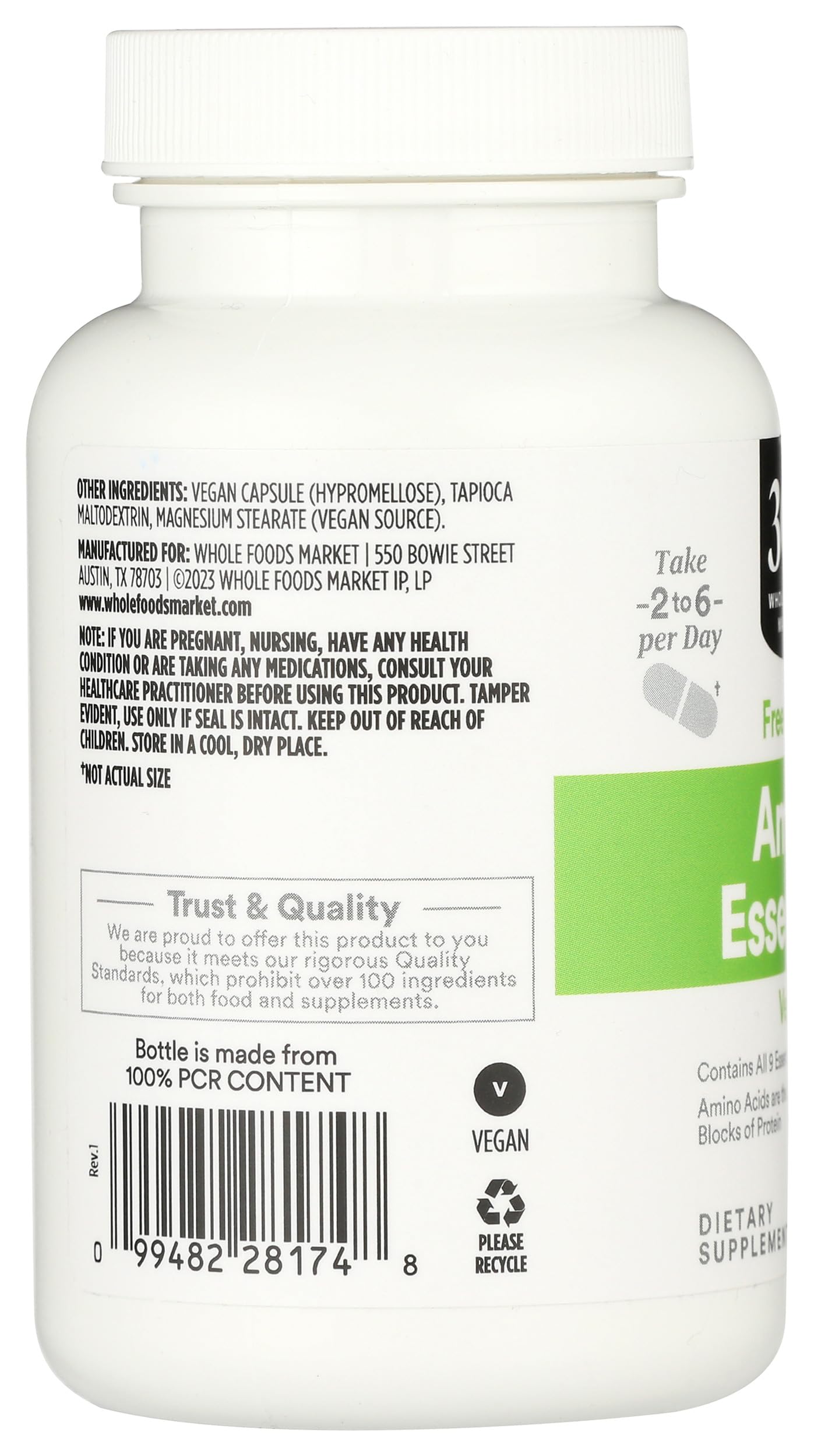 365 by Whole Foods Market, Amino Essentials, 100 Capsules — Amazon image 4