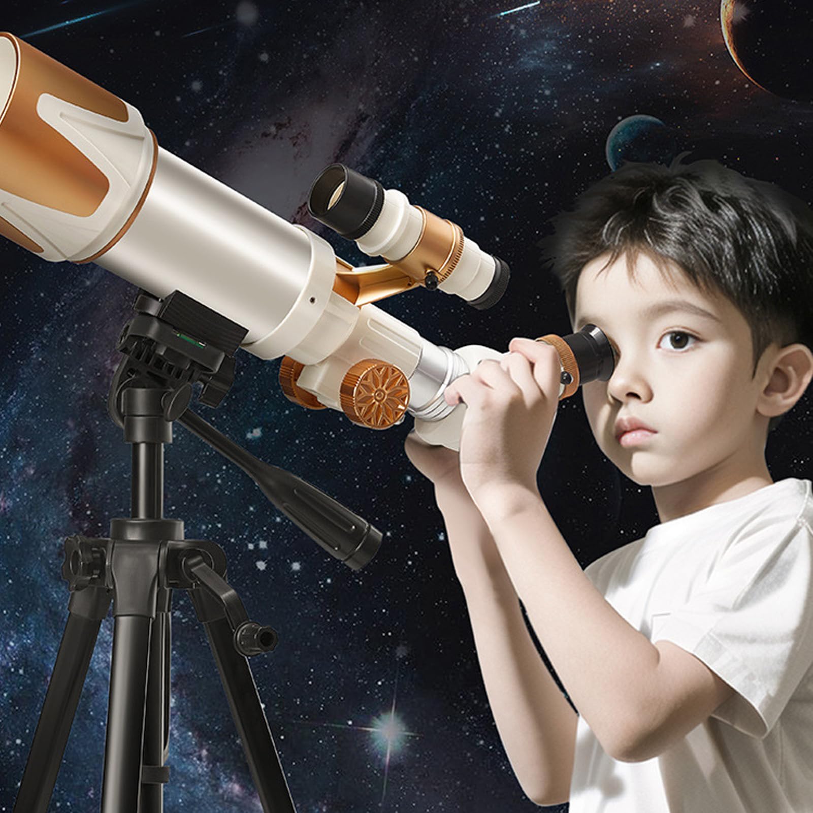 aqxreight Teleskop Astronomiczny Teleskop Wysokiej Rozdzielczości Zabawka Nauka Edukacja Zabawka dla Domu Szkoła Księżyc Ich Obserwacje Umiejętności Czytania i Pisania Ręce i dla Dzieci w
