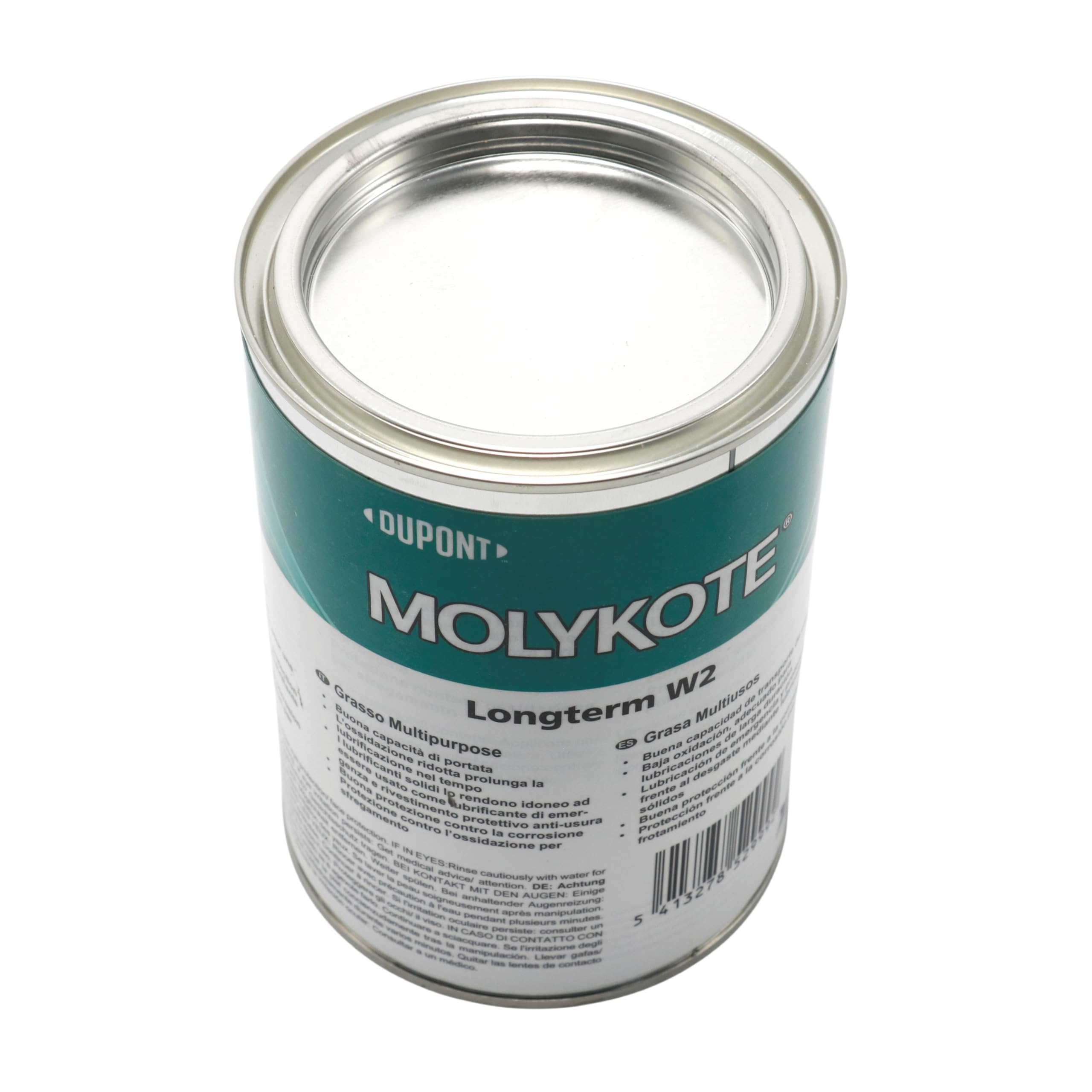 Molykote Longterm W2 High Performance Grease 1kg Lubricante Blanco Multiusos para Metal Máquinas Rodamientos Movimiento Lento Rápido Carga Media NLGI Grado 2 Dow Corning