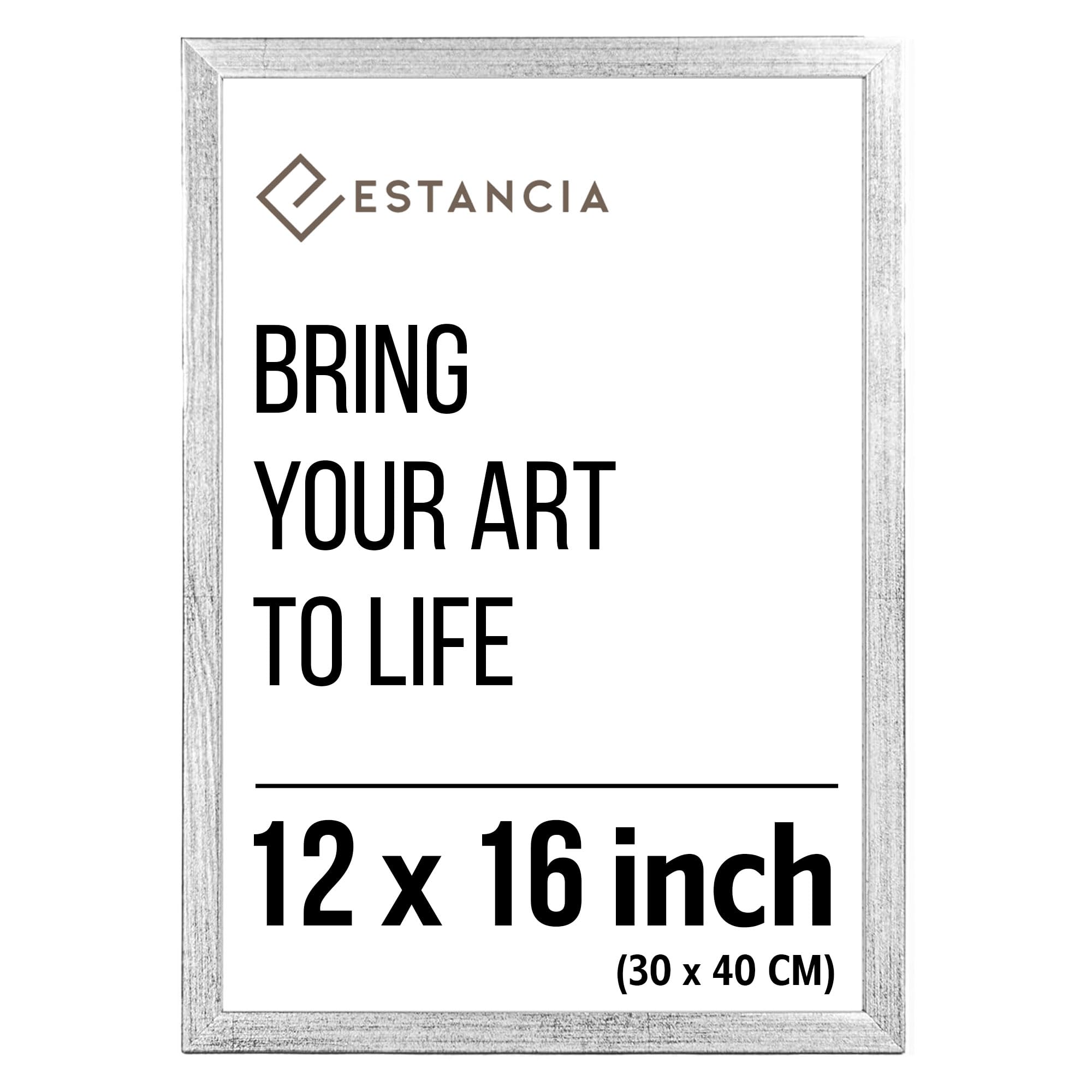 Estancia Silver Pine Wood Photo Frame 12X16 Inch (30X40 Cm) With Shatterproof Acrylic Glass | Modern 12 X 16 Inch (30 X 40 Cm) Wooden Picture Frame