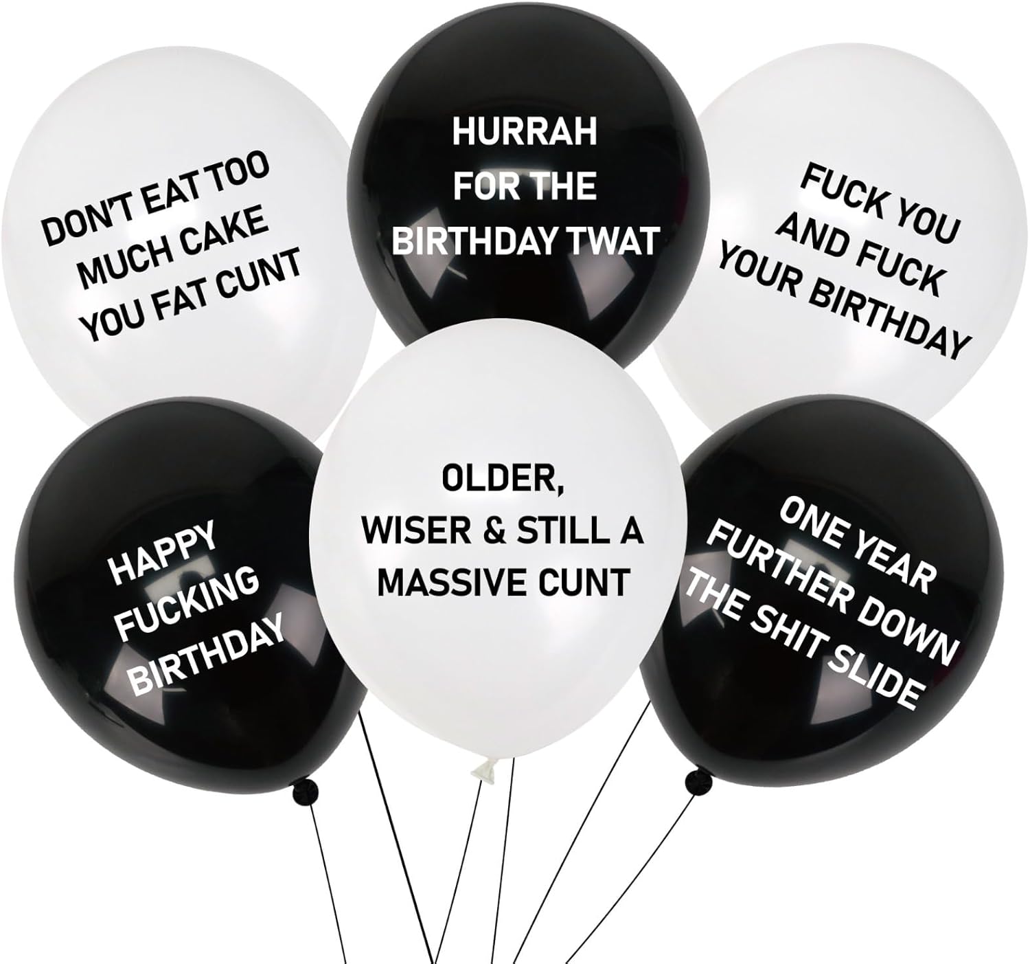 Brutal Offensive Birthday Balloons Adult Abusive Funny Joke Balloons (6
