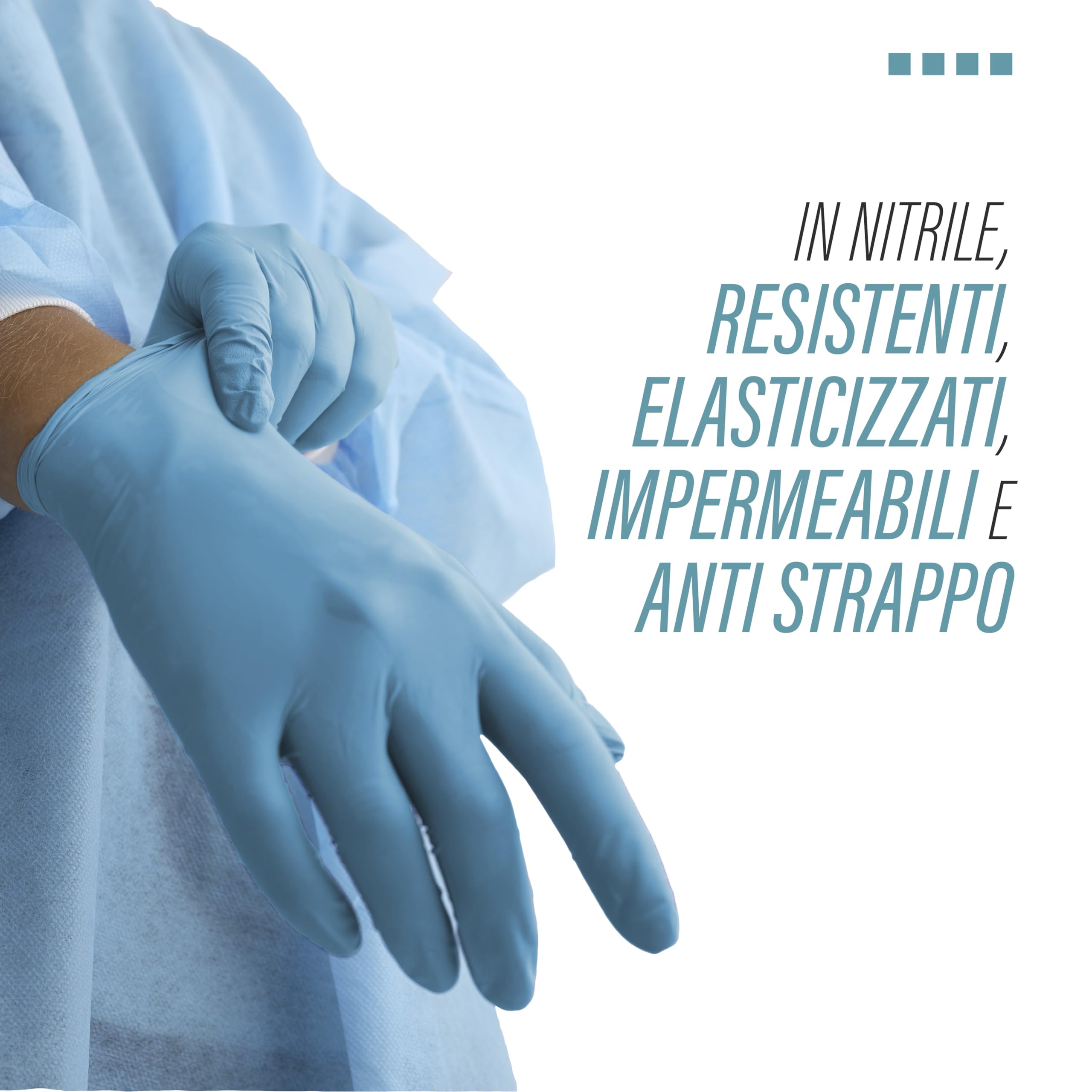 Guanti Monouso in Nitrile Spessorati Blu Senza Polvere 500pz, Lattice e Talco con Microgrip Uso Professionale - Guanti Usa e Getta per Alimenti, Parrucchiere, Chef, Tattoo - 4,5g (M)