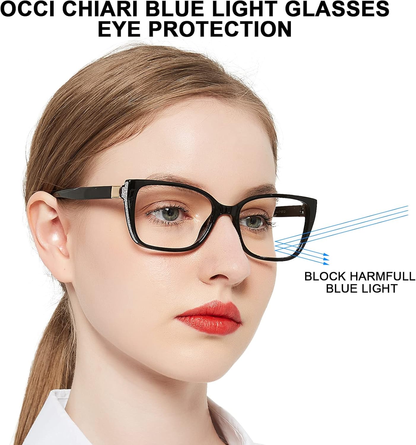 OCCI CHIARI Bifocal Reading Glasses Womens Blue light Blocking Readers 1.0 1.5 2.0 2.5 3.0 3.5