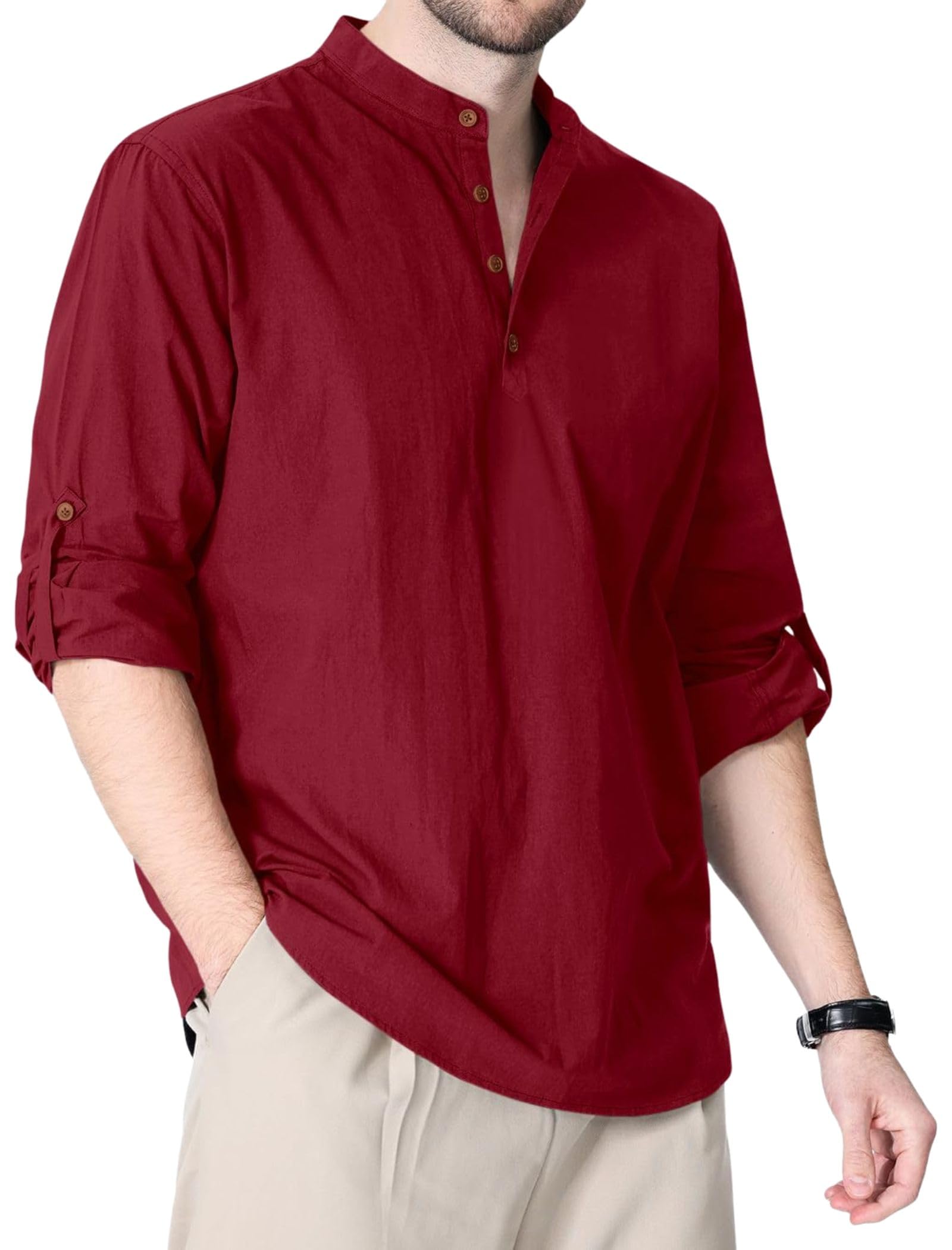 Men's Kurta || Chinese Collar Full Sleeves || Straight Hip Length Kurtas || Short Kurta for Men || for Festival || Function || Occasion Wear Fancy Kurta-picture-59