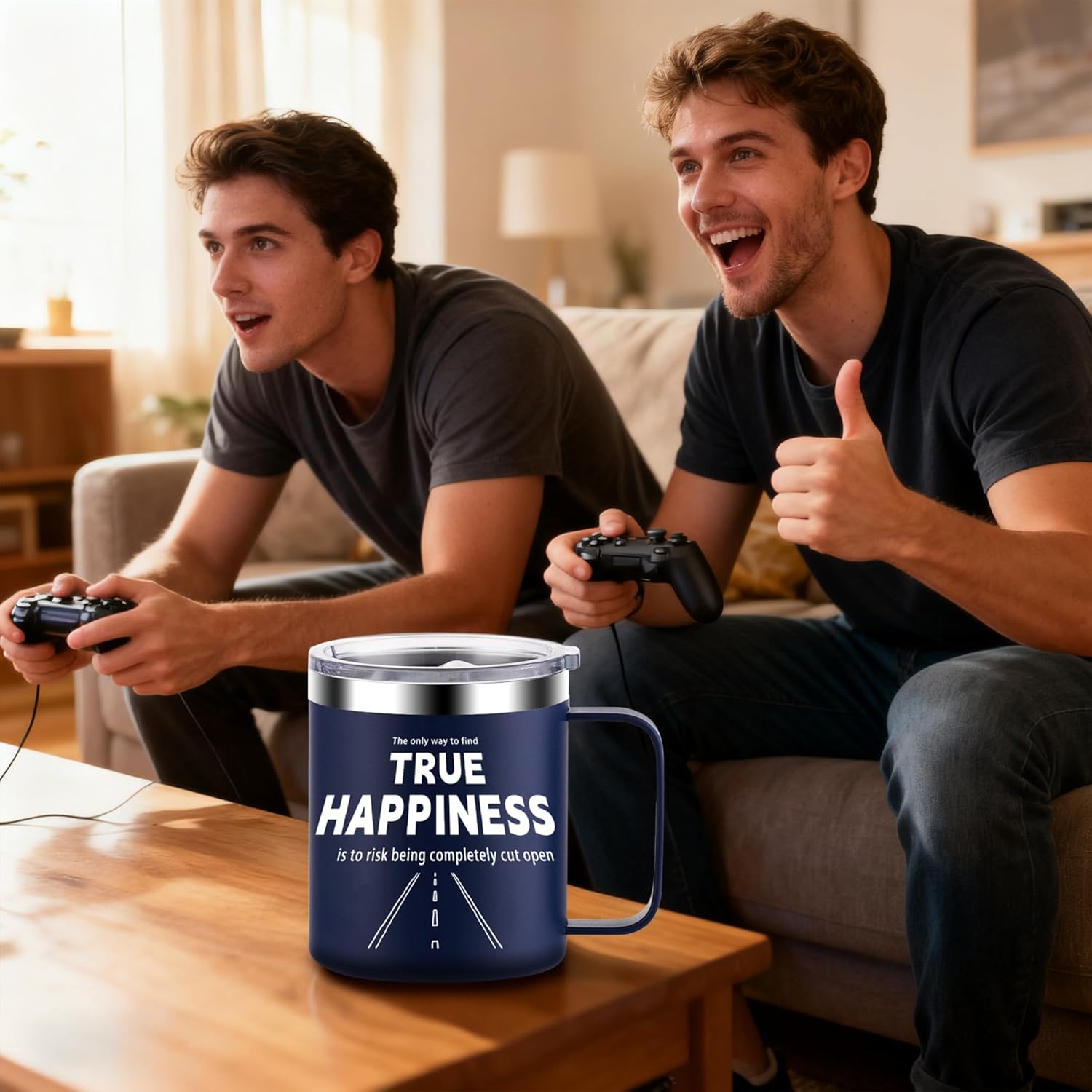 Birthday Gifts for Men - Inspirational Coffee Mug for Valentines Day & Fathers Day, Personalized Gifts for Him, Boyfriend, Husband, Grandkids, Dad, Grandpa, Best Friend, 14oz, Navy Blue - Image 7