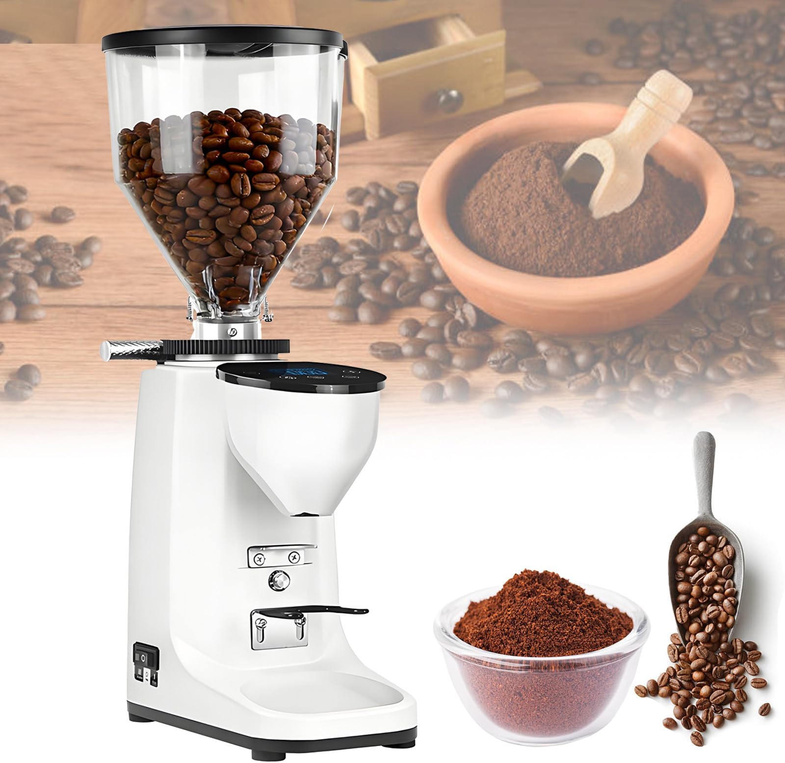 Professional Burr Coffee Grinder with 19 Precise Settings and LED Control Panel for Espresso, French Press, Drip, and Cold Brew