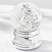 Vista 4 de THINGS REMEMBERED Globo de nieve musical con pergamino de oración inspirador grabado, reproduce música "Amazing Grace", regalo hermoso y único