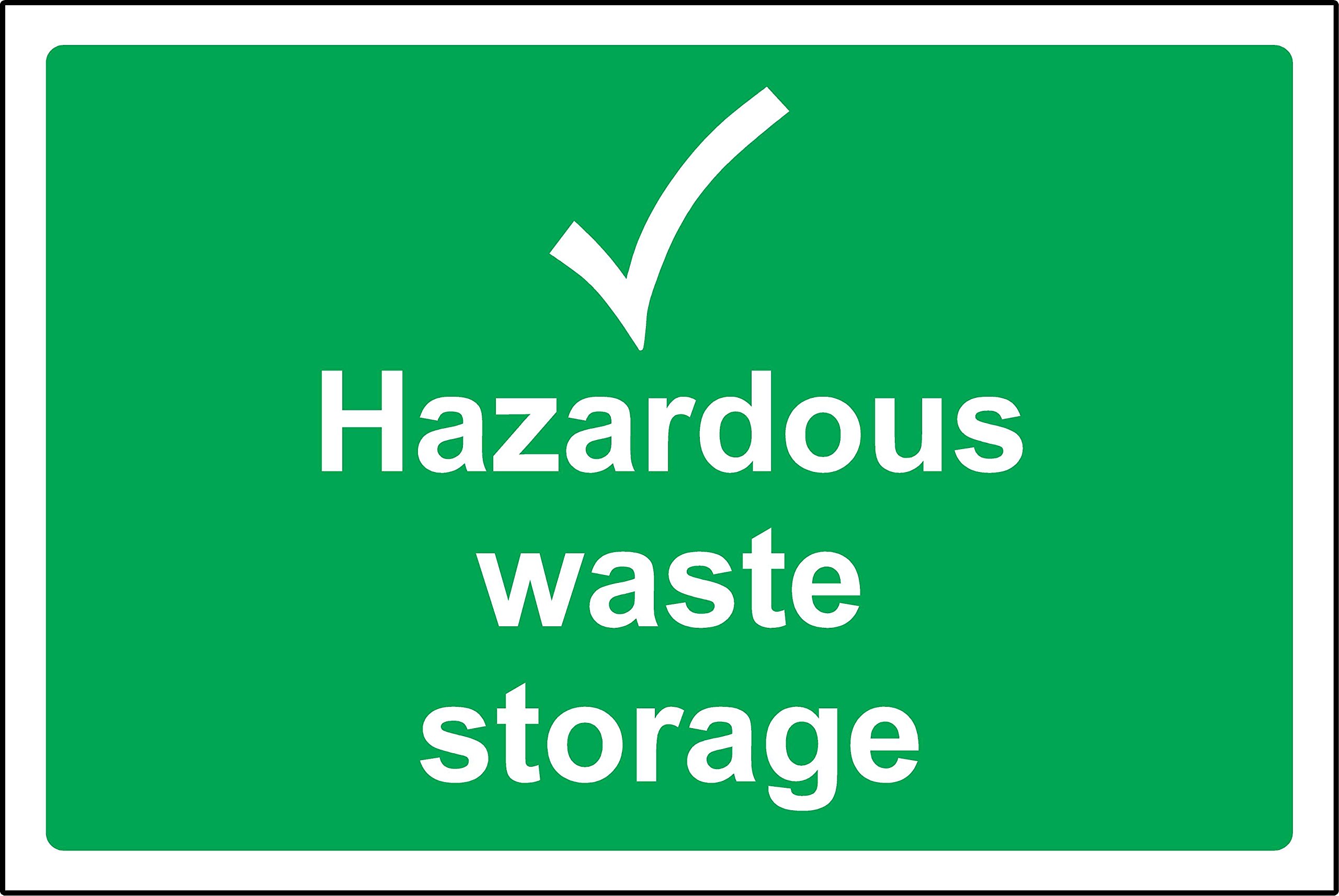 Hazardous waste storage Safety sign - Self adhesive sticker 200mm x 150mm