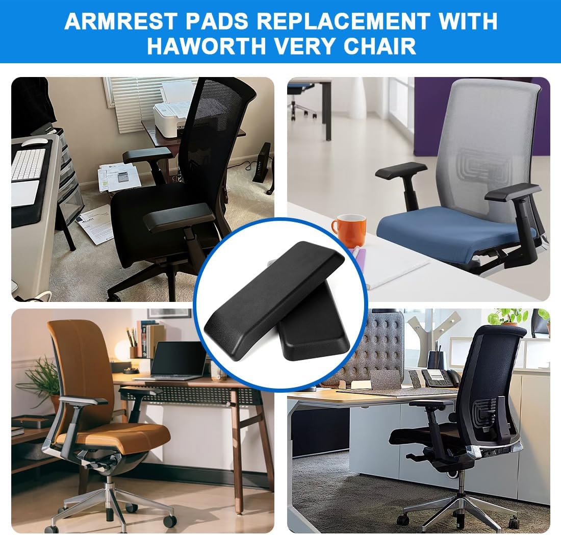 Arm Pads Caps Replacement for Haworth Very Office Chair,Chair Armrest Pads（Black）