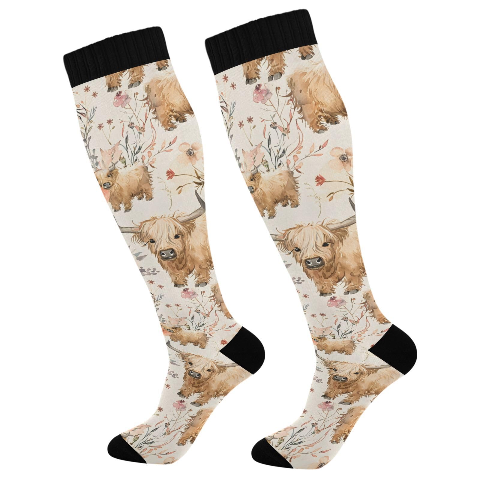 MFTJYO Bunny Easter Candy Daisy Women's Compression Socks for Women Men Knee High Socks Long Circulation