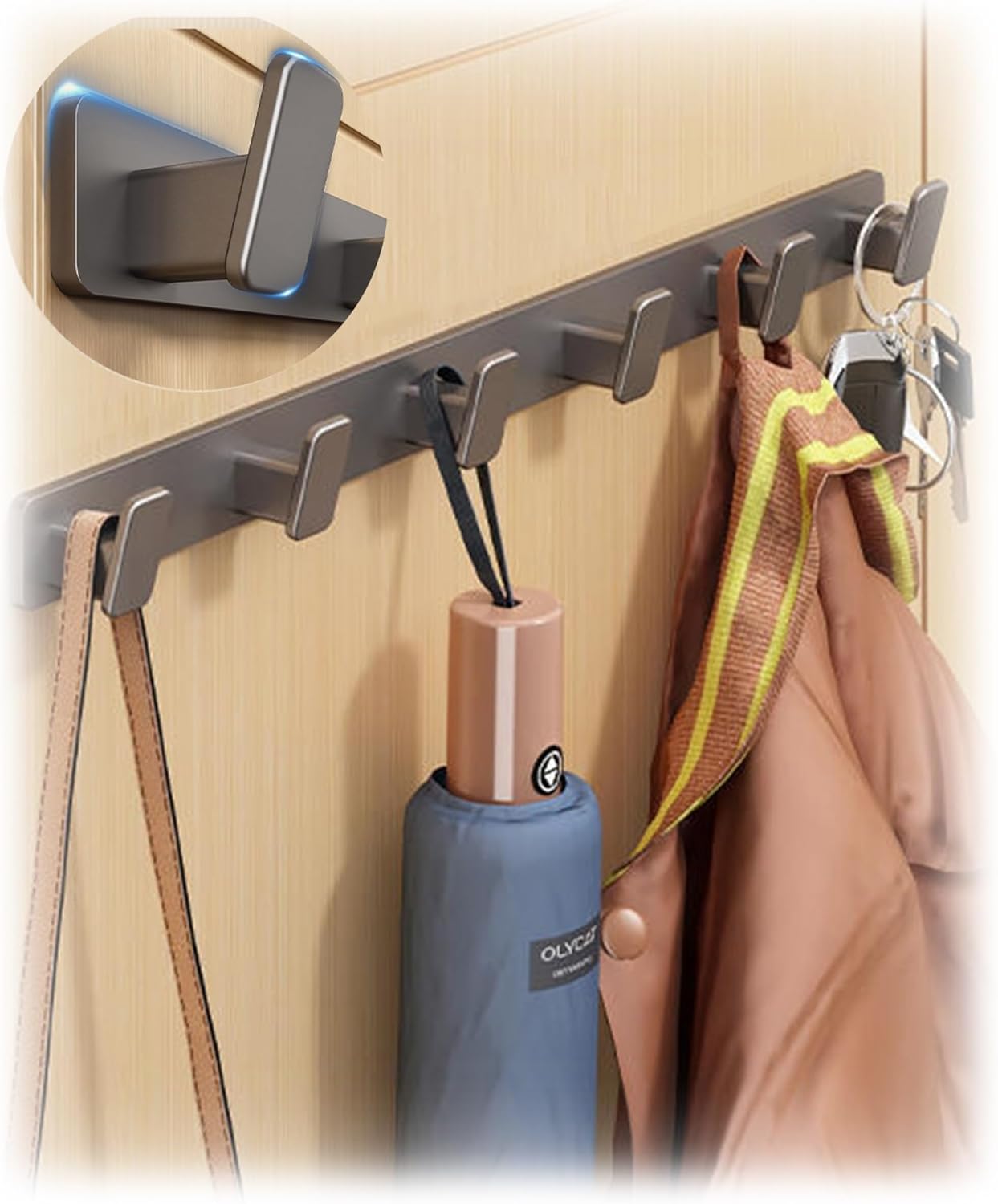 Aluminum Coat Hooks Gray & Black Wall Mounted Coat Hook