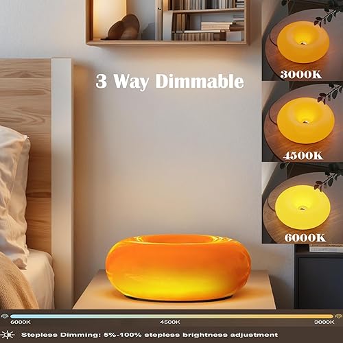 Miniatura 7 de Lámpara de dona de ambiente de diseño creativo, aplique de pared enchufable o iluminación ambiental, luz naranja moderna para decoración cálida,