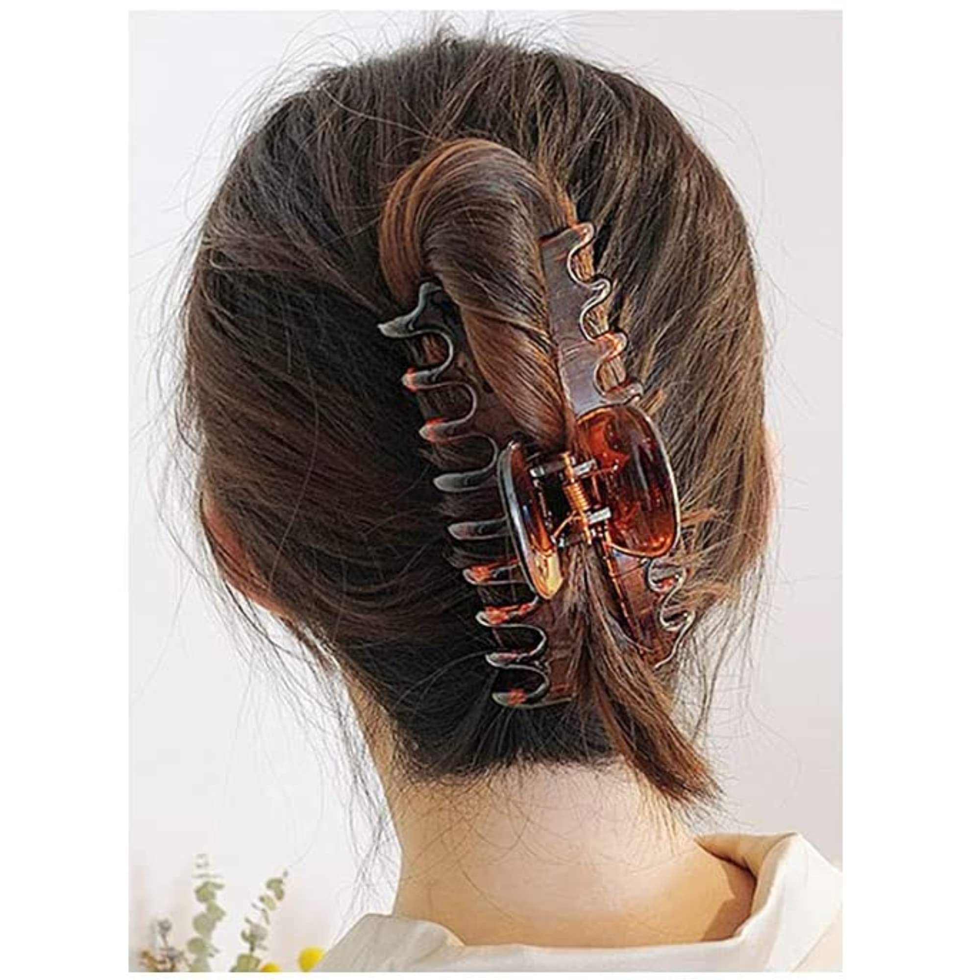 Marrie Large Hair Claw Clips for Thick Hair Nonslip Jumbo Hair Clamp Strong Big Hold Jaws Hair Styling Accessories for Women Girls Size 4.3 Inches (Brown) - Image 4
