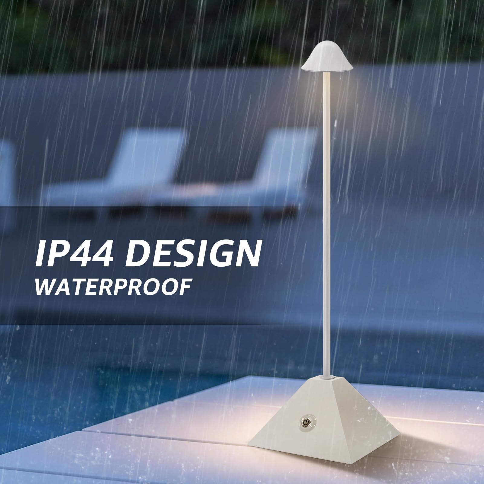 NiceBuy Lampada Da Tavolo Senza Fili Ricaricabile LED Wireless Touch Lampade LED Da Tavolo Ricaricabili USB Con Base Ricarica Per Ristorante Esterno Decorative Ufficio (Bianco)