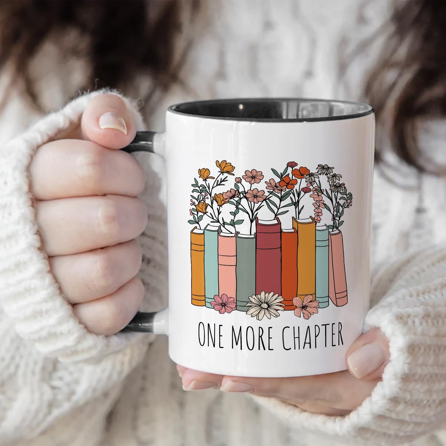Funny Gifts for Book Lover,Bookish Coffee Mug,Birthday Thanksgiving Christmas Gifts For Librarian Reading Enthusiast Teacher,One More Chapter Bookworm Tea Cup 11 OZ - Image 4