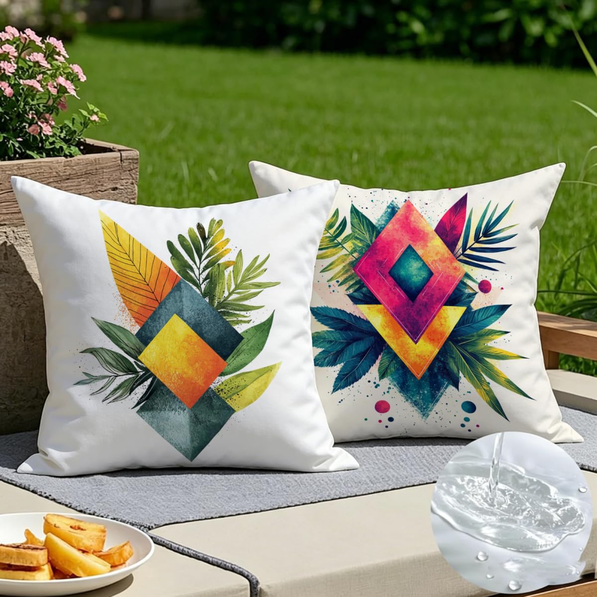 Housse coussin 60x60 lin lot de 2 pour rénover un canapé usé facilement