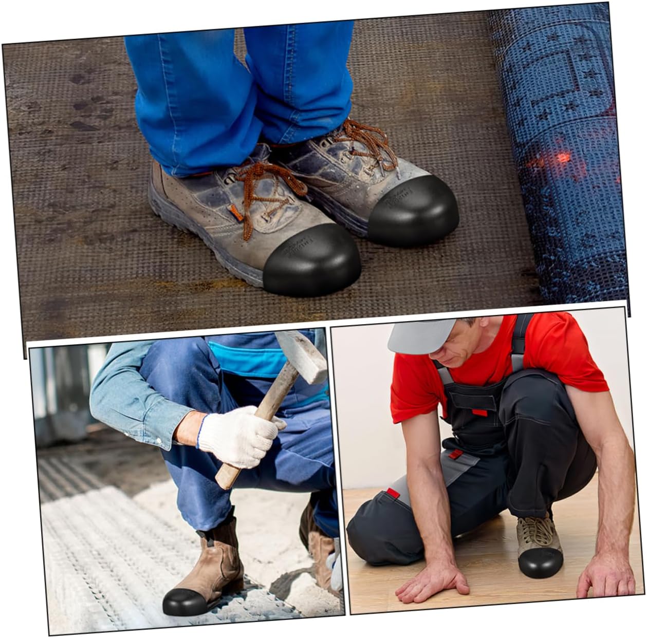 LIFKOME 4pairs Safety Shoe Guards Metatarsal Boot Covers and Toe Caps for Men and Women Lightweight Comfort and Crush for Work Boots and Impact-resistant Design