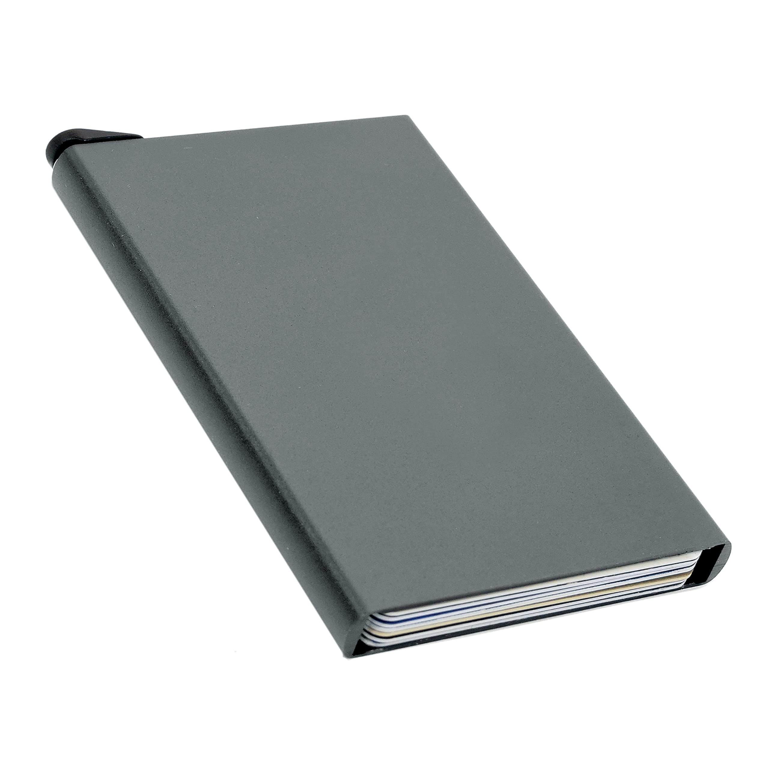 Grey Smart Minimalist Slim RFID Blocking Credit Card Holder Pop Up Wallet for Men & Women-image-31