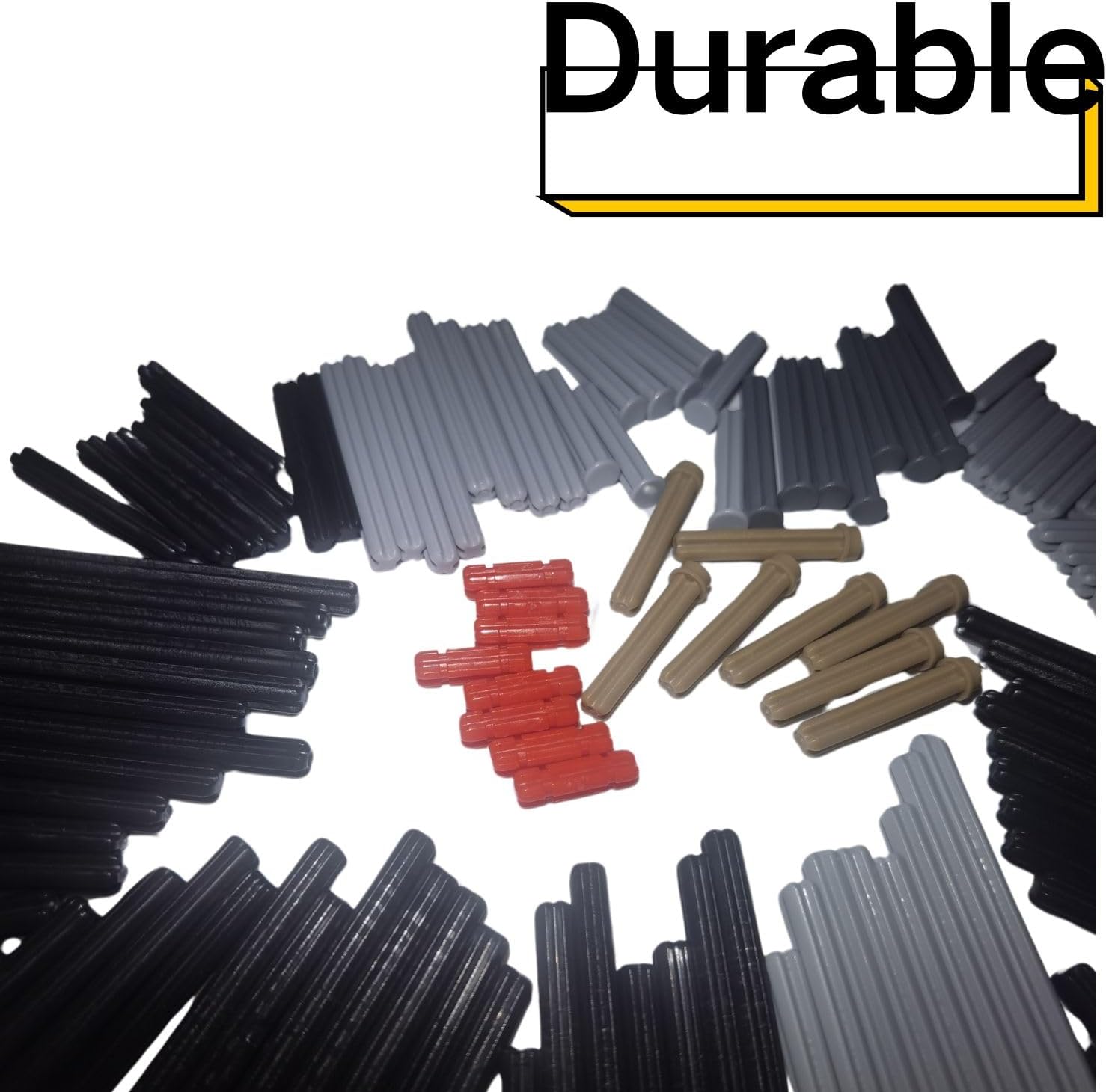 240PCS Technical Parts Axle Rods Assortment Pack, Axle Connectors Parts Replacement Set Compatible with Lego Accessories Parts and Pieces