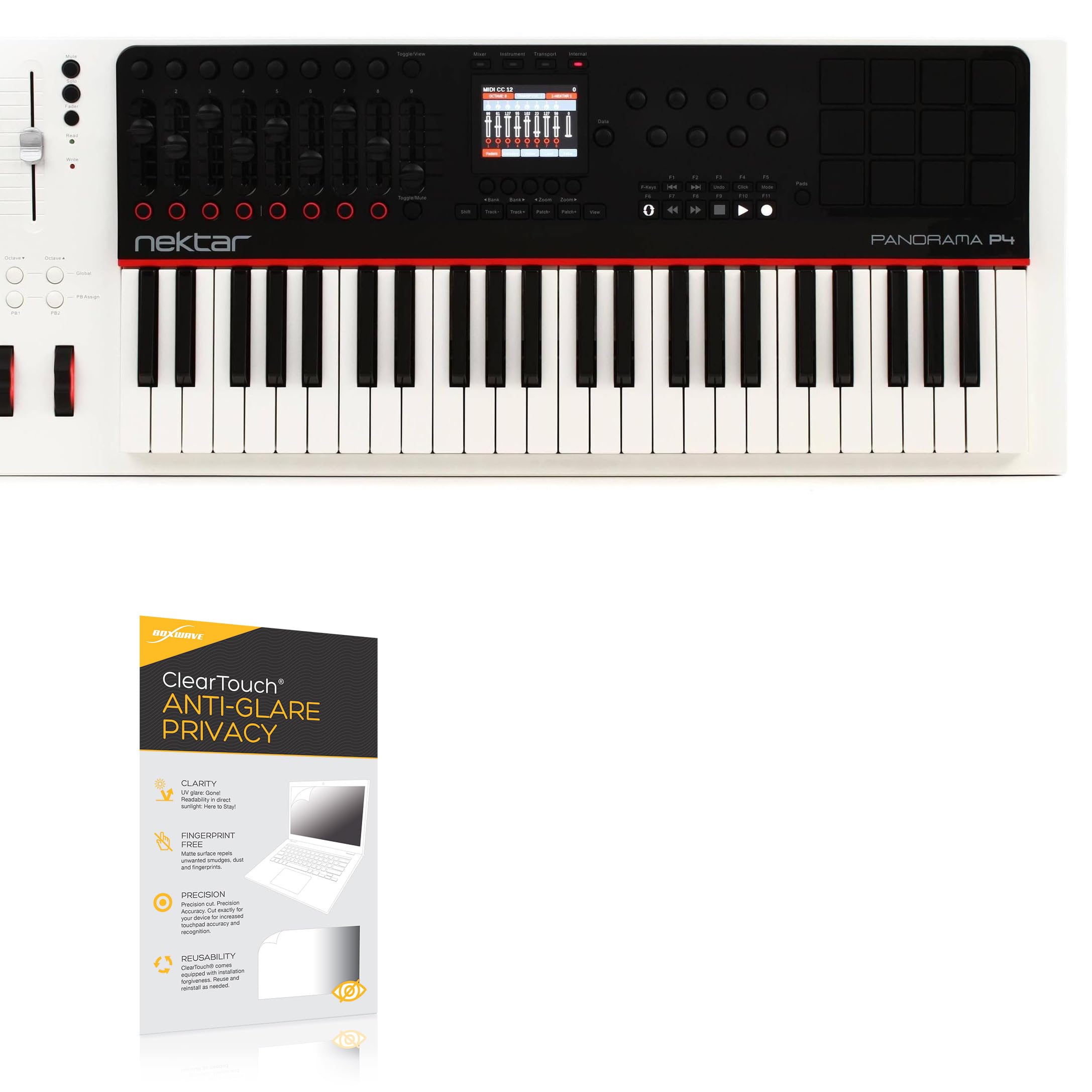 BoxWave Screen Protector Compatible With Nektar Panorama P4 - ClearTouch Anti-Glare Privacy (2-Pack), Privacy Screen Protector Flexible Film Anti-Glare