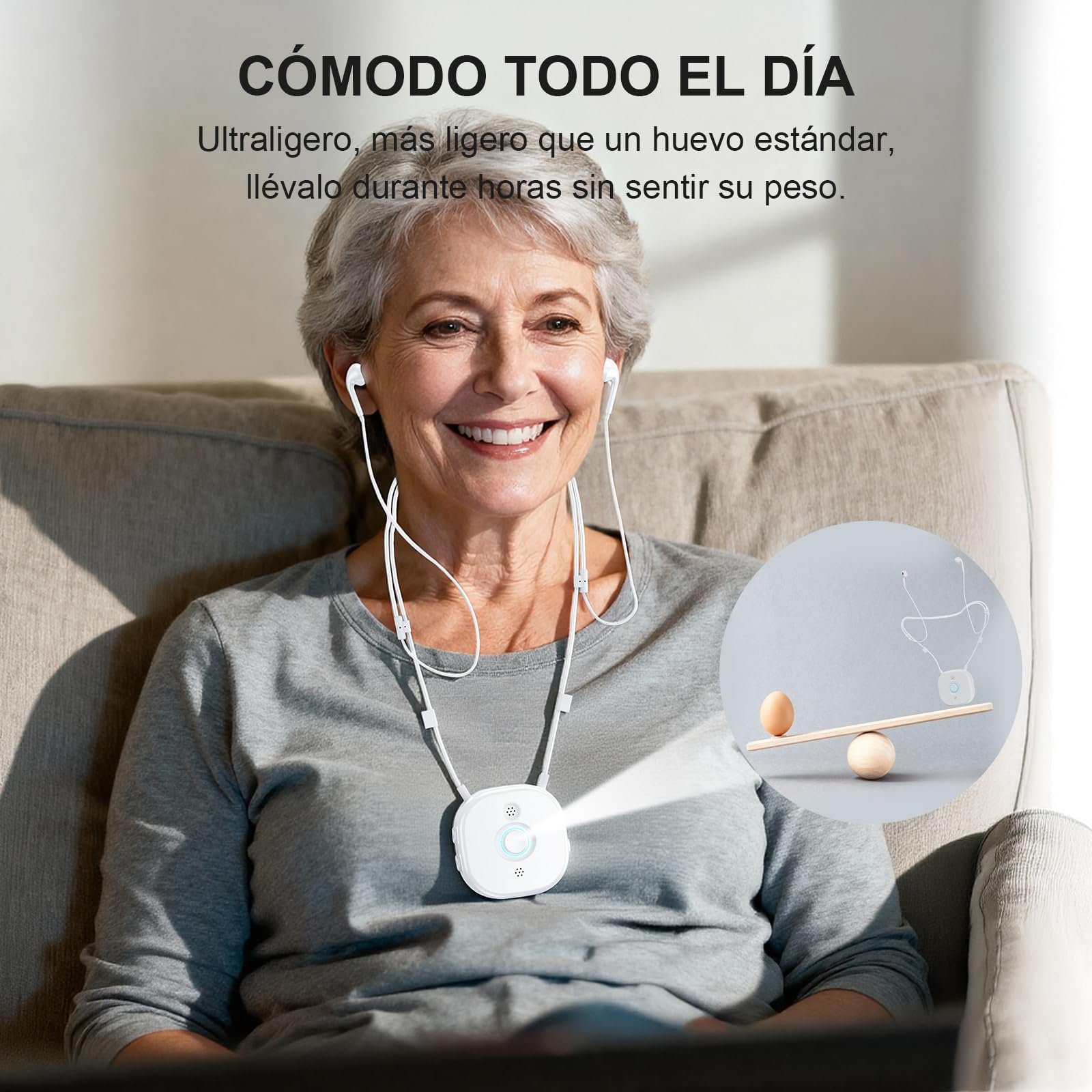 PROW Auriculares Inalámbricos para TV para Personas Mayores, TV Semi-Inalámbrico con Ajuste de Volumen Izq/Der Independiente, Botones Grandes, Ligero para la Mayoría de Televisores