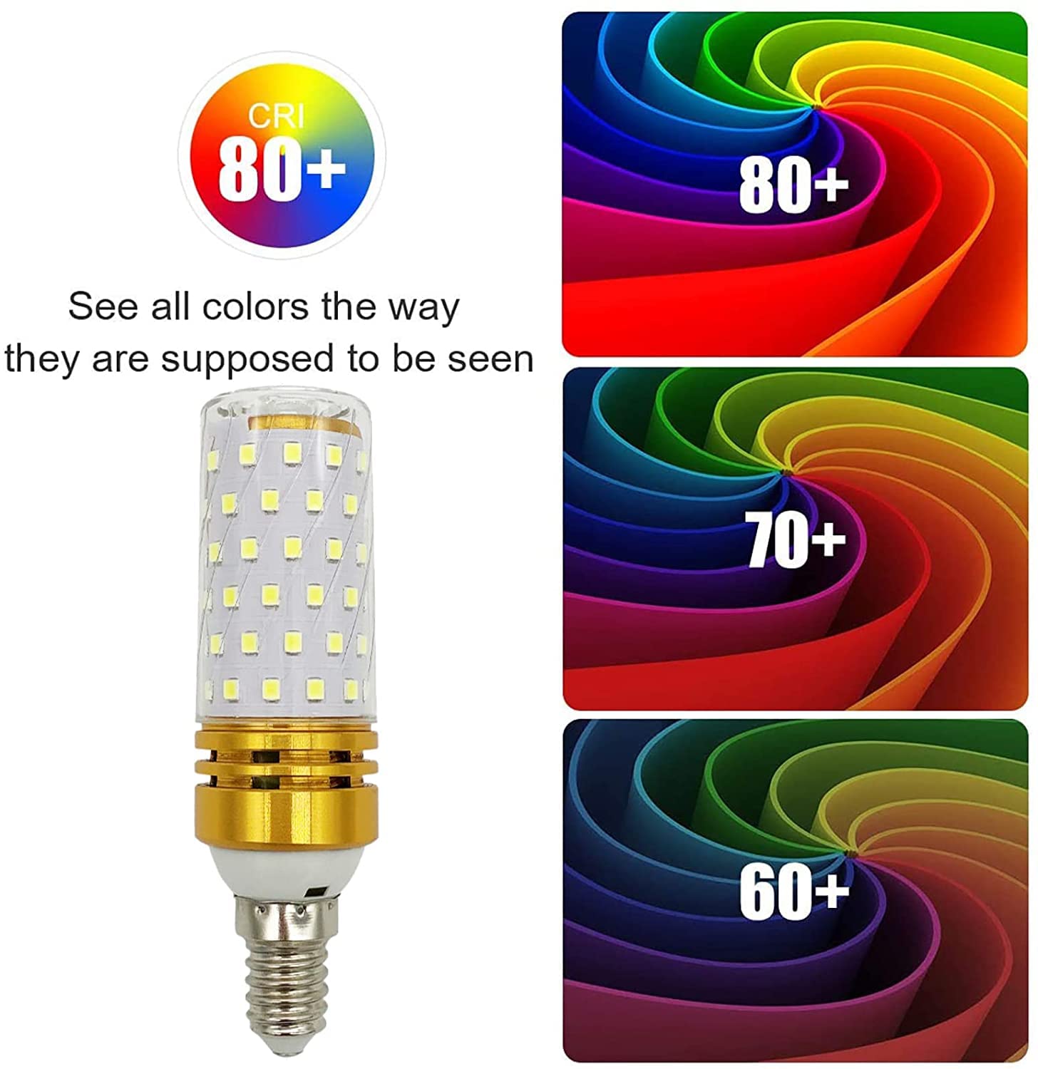 E14 Bombillas LED, 16 W 84 cuentas LED 1200 lúmenes 2835SMD no regulable E14 bombillas de maíz 220V para iluminación del hogar, sin parpadeo, ángulo de haz de 360°, paquete de 10,Natural white