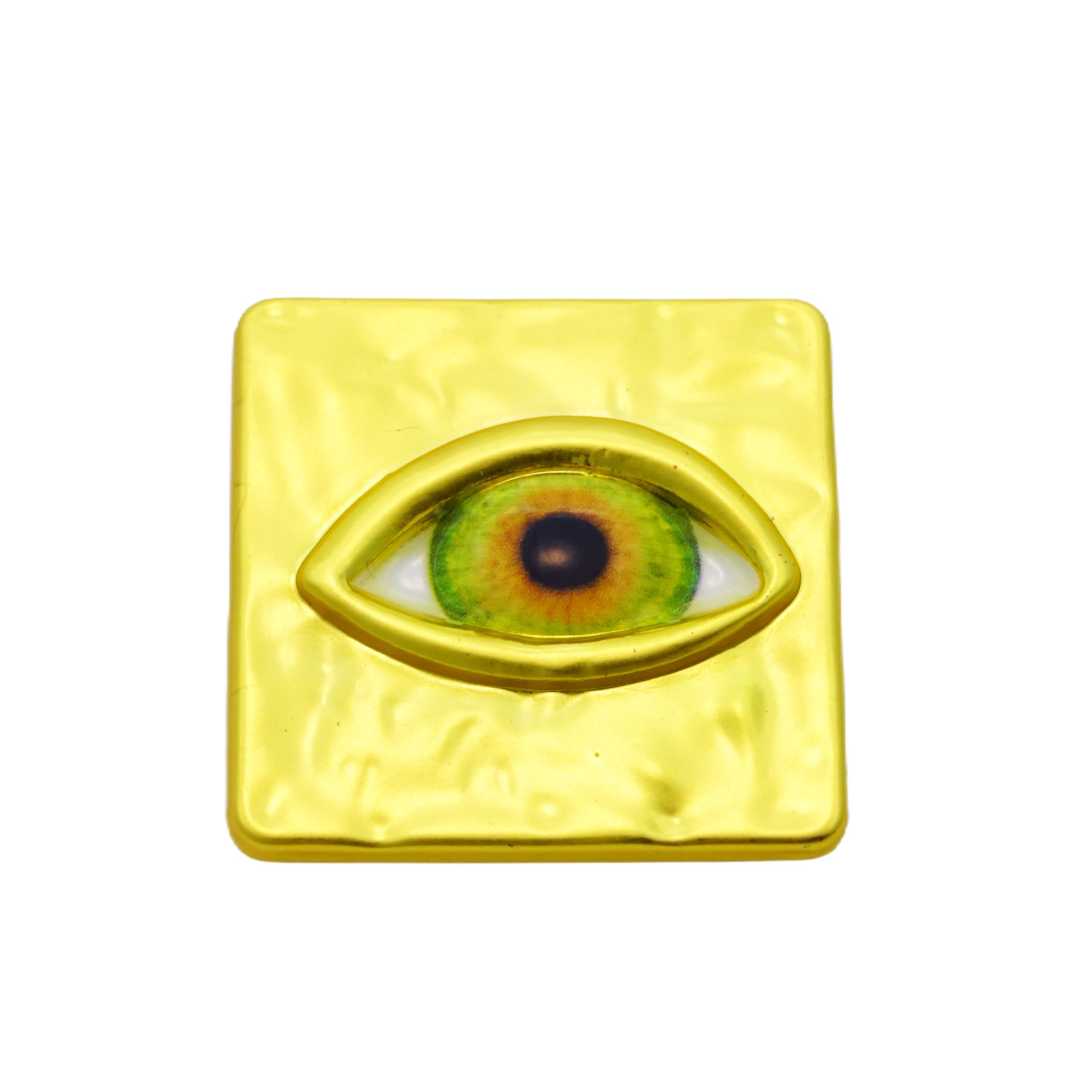 Decorative 5 PCS Square Eye Gold-Toned Metal Buttons,Engraved Eye Shape Sewing Buttons for Cloth,Handmade Craft,Jewellery,Coat,Jacket,Skirt (