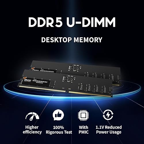 Miniatura 2 de DATO DDR5 UDIMM 32GB Kit 16GBx2 Desktop RAM 5600MHz PC5-44800 CL46 1.1V 288-Pin Non-ECC Unbuffered dimm, módulo de memoria de escritorio