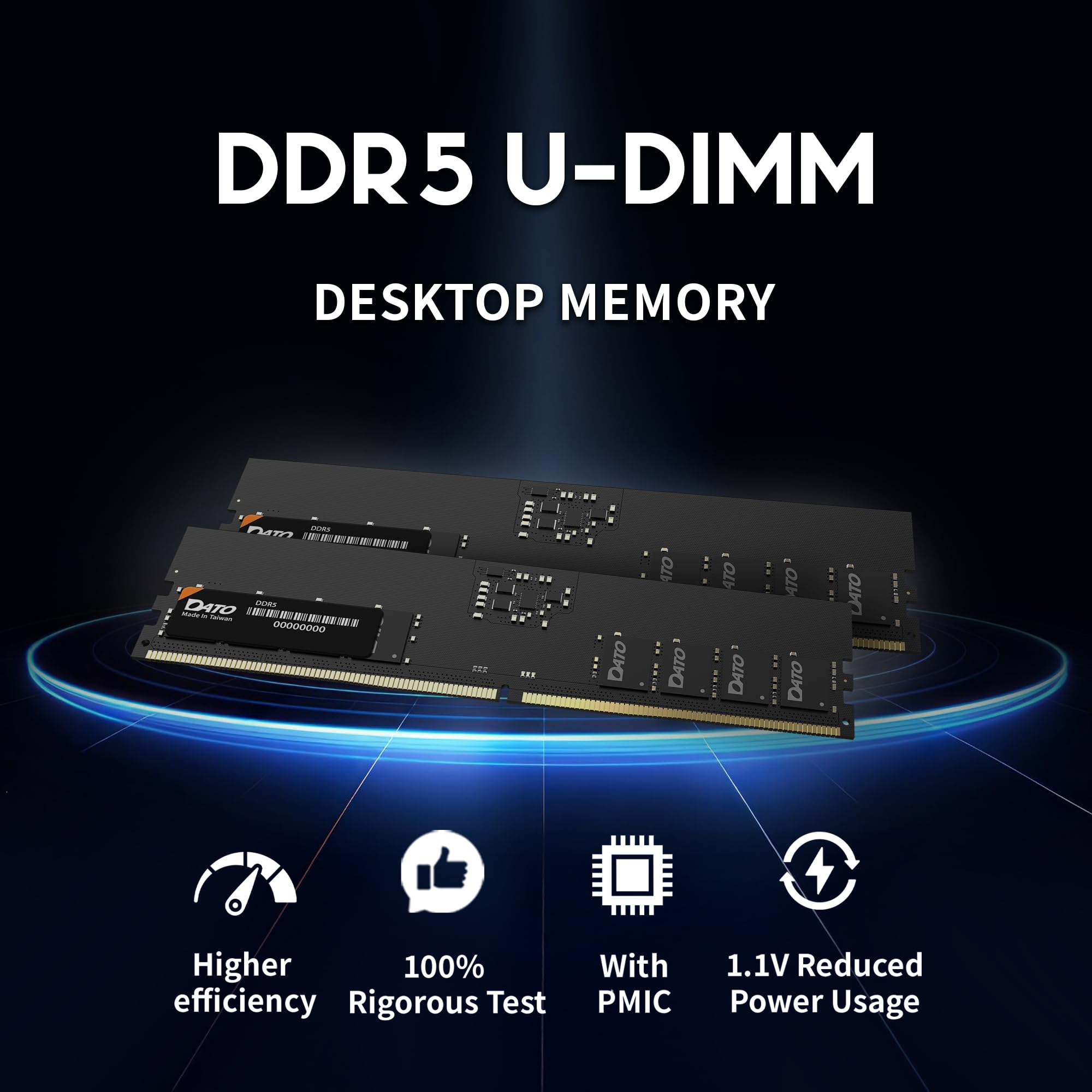 DATO DDR5 UDIMM 64GB Kit 32GBx2 Desktop RAM 5600MHz PC5-44800 CL46