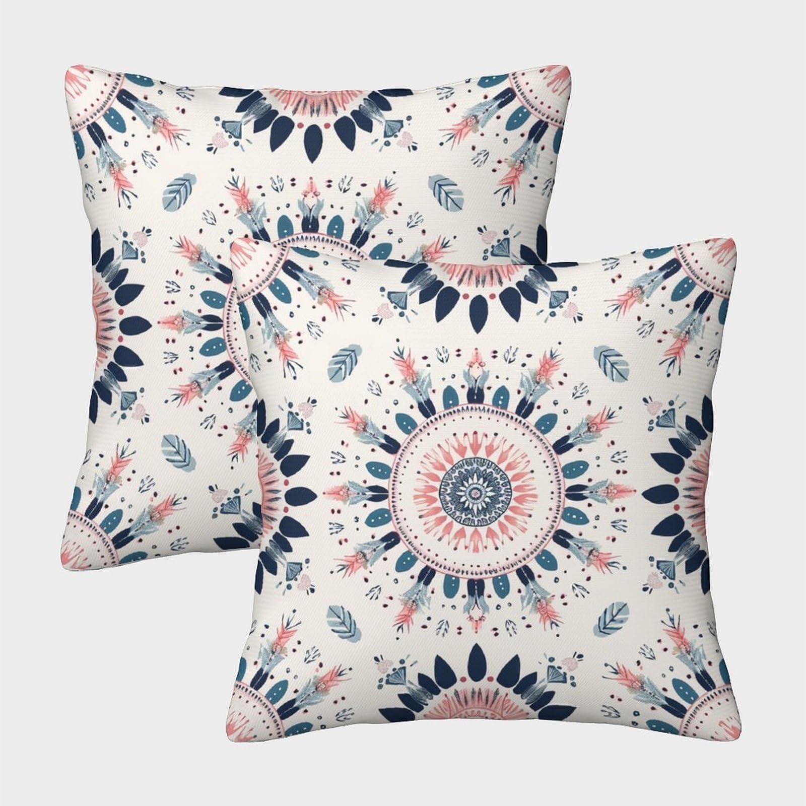 kaiyun 2 Pack Throw Pillowcase 50x50cmBohemian Style, Seamless Pattern Pattern Cushion Cover Home Decoration