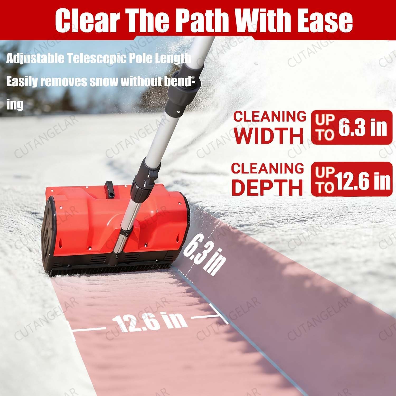 Spazzaneve Senza Fili 20V, Pala Per Neve Elettrica Con Batteria 4.0Ah, Larghezza Pulitura 32 Cm E Distanza Lancio 8 M, Ideale Per Viali, Terrazze E Scale.