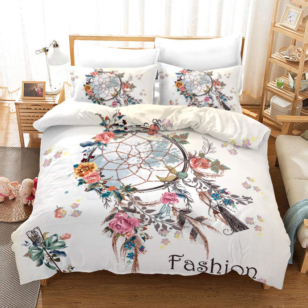 Parure housse de couette ethnique lavable et super doux en microfibre