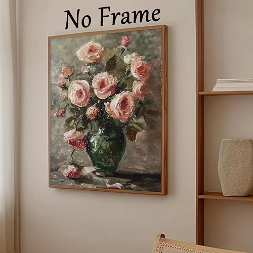 Miniatura 4 de Arte de pared floral francés vintage con flores en jarrón, estampado botánico Moody, póster de país francés, naturaleza muerta, arte de pared de