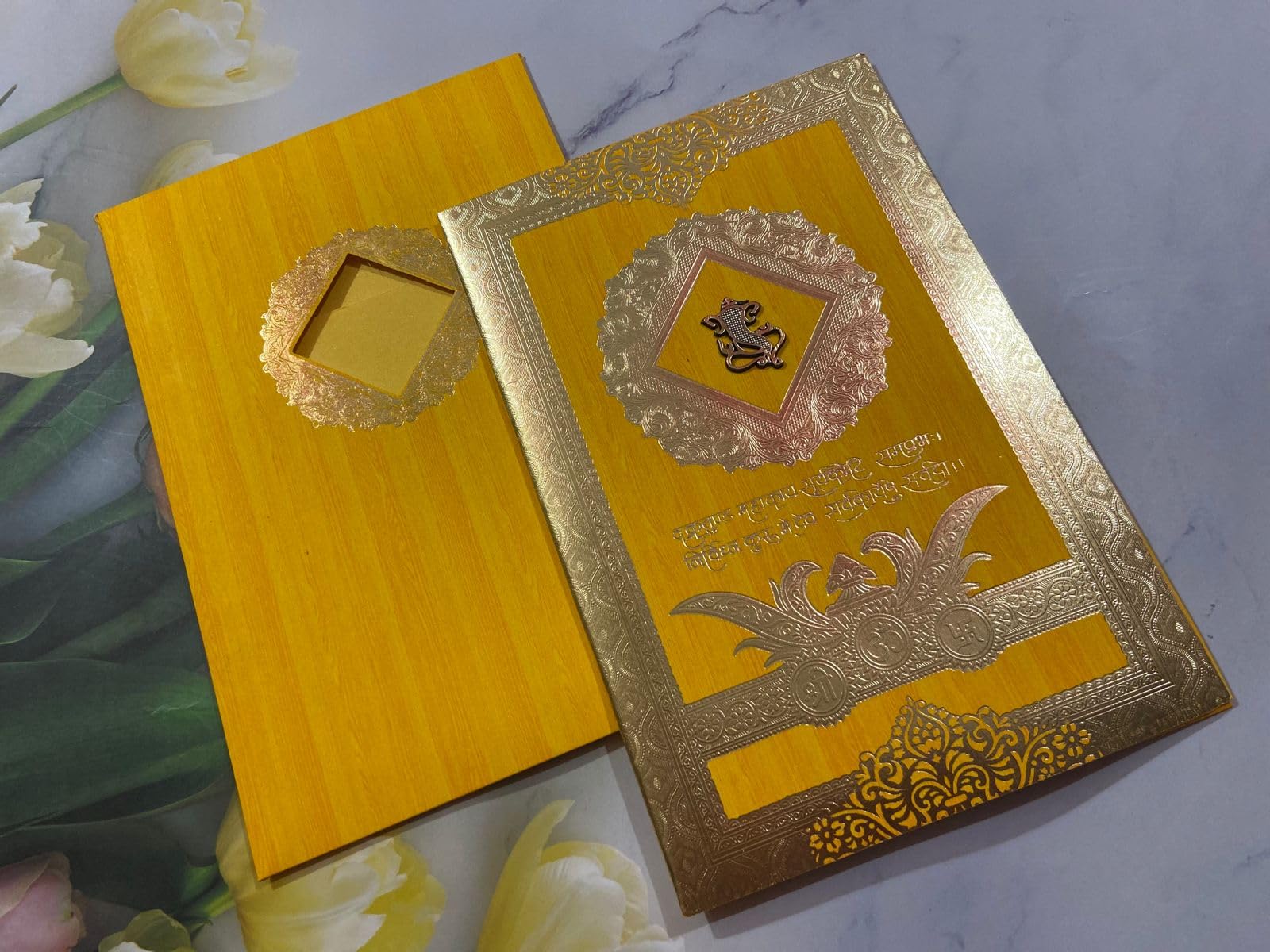 Daksh Enterprise Designer Wedding Invitation Card (Pack of 50) No.016