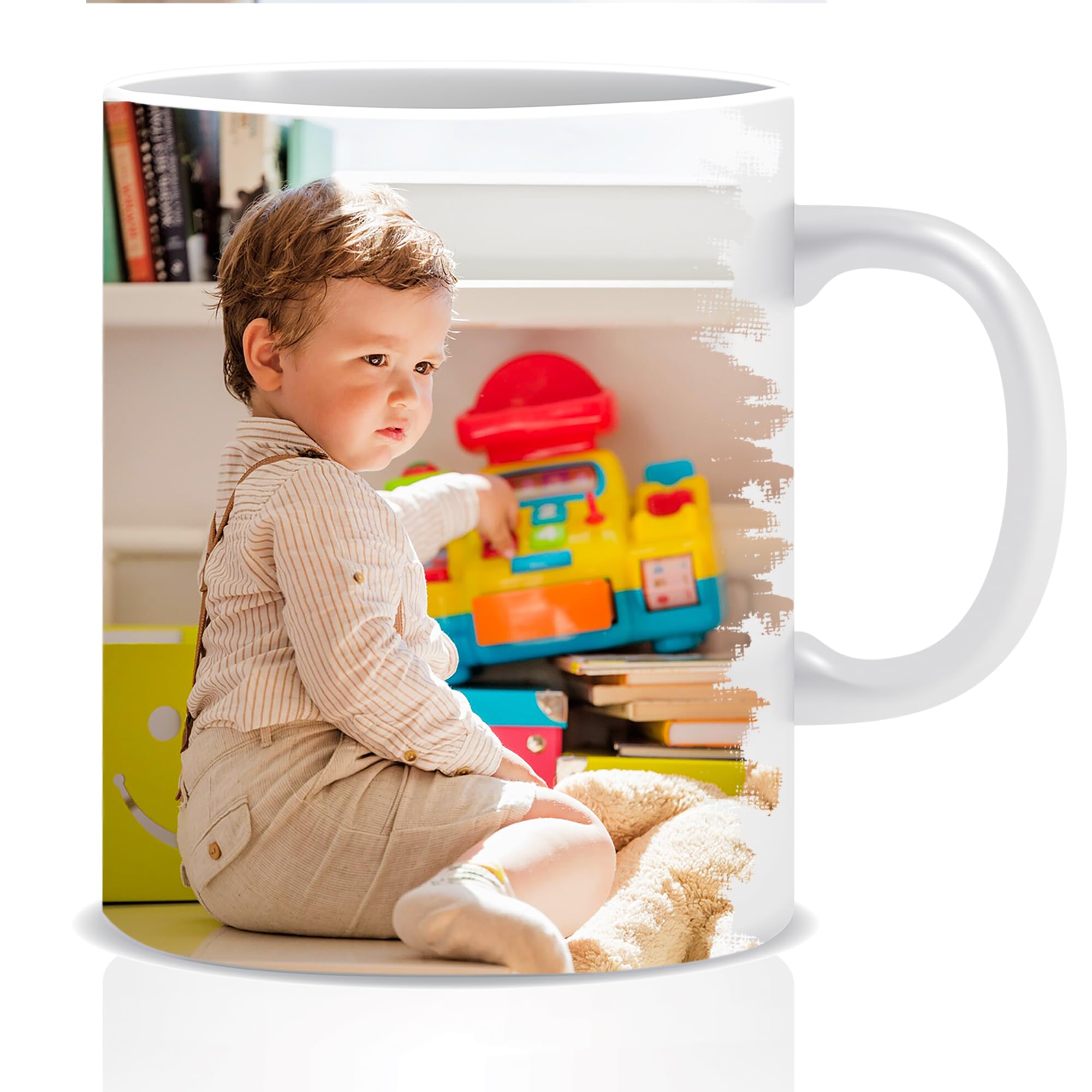 Tazza Personalizzata Fino a 3 Foto, Made in Italy - Tazza in Ceramica 325 ML Interamente Personalizzabile a 360 Gradi con Foto - Idea Regalo Compleanno Amica, Festa della Mamma e San Valentino