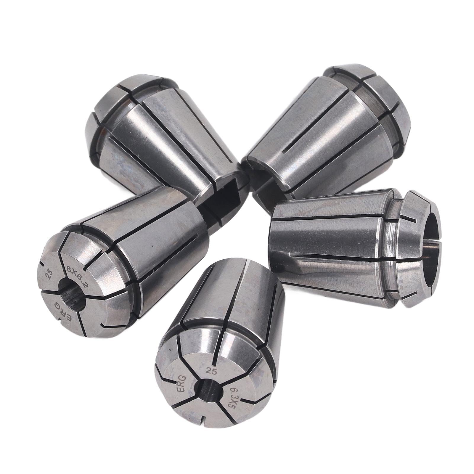 Aramox Juego de Pinzas de Resorte de Acero con Alto Contenido de Carbono de 5 Piezas con Agarre de 4 Mordazas 6.3x5 8x6.2 16x12 15x12 14x11.2 para Usuarios de Fresadoras de Torno CNC