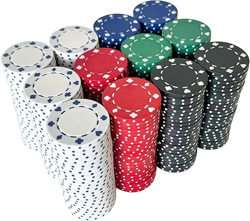 SEETOOOGAMES Fichas de póquer de casino - 100 piezas 0.41 oz Diseño adecuado - 4 colores disponible en Yaxa Colombia